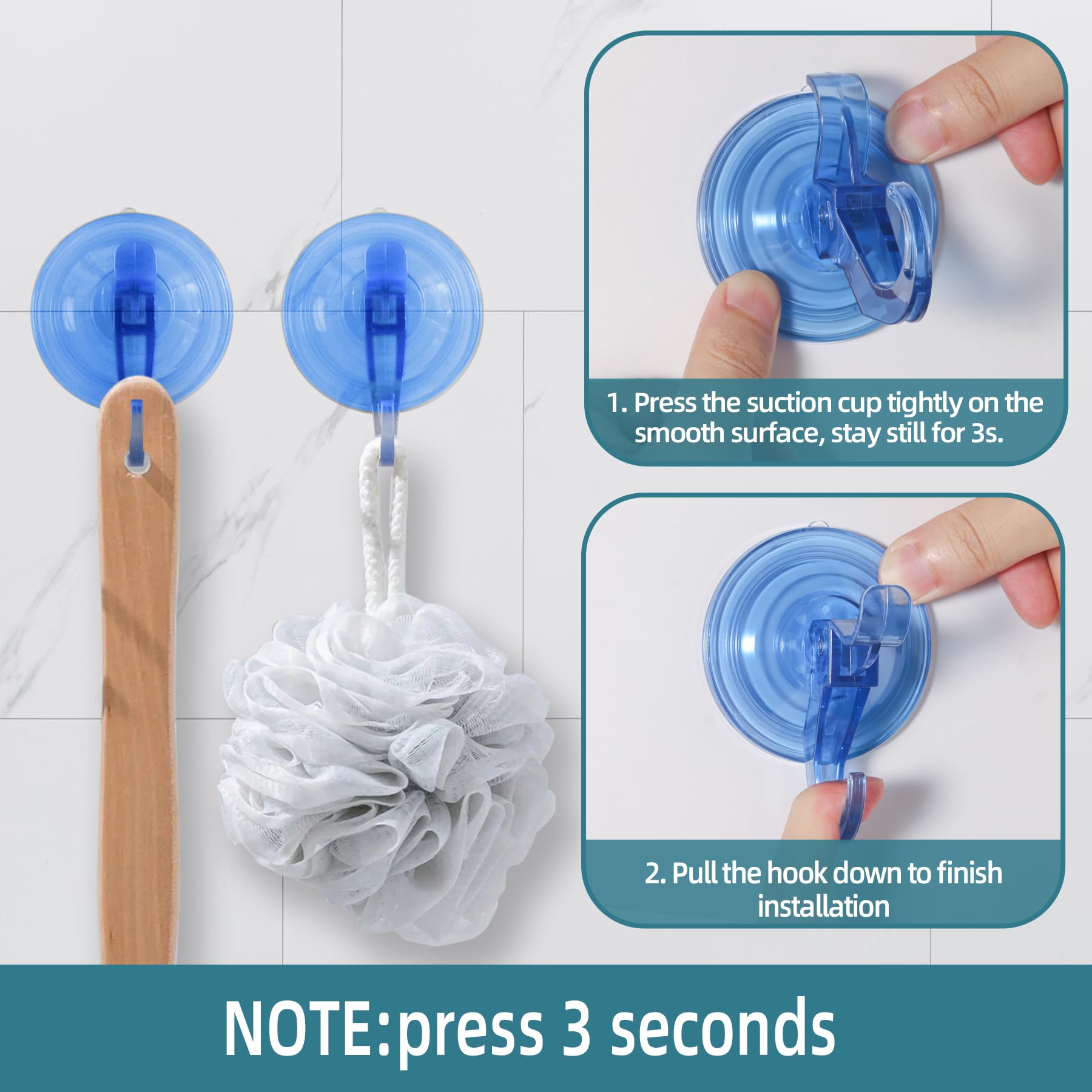 3 Pack Suction Hooks (3 Count)
