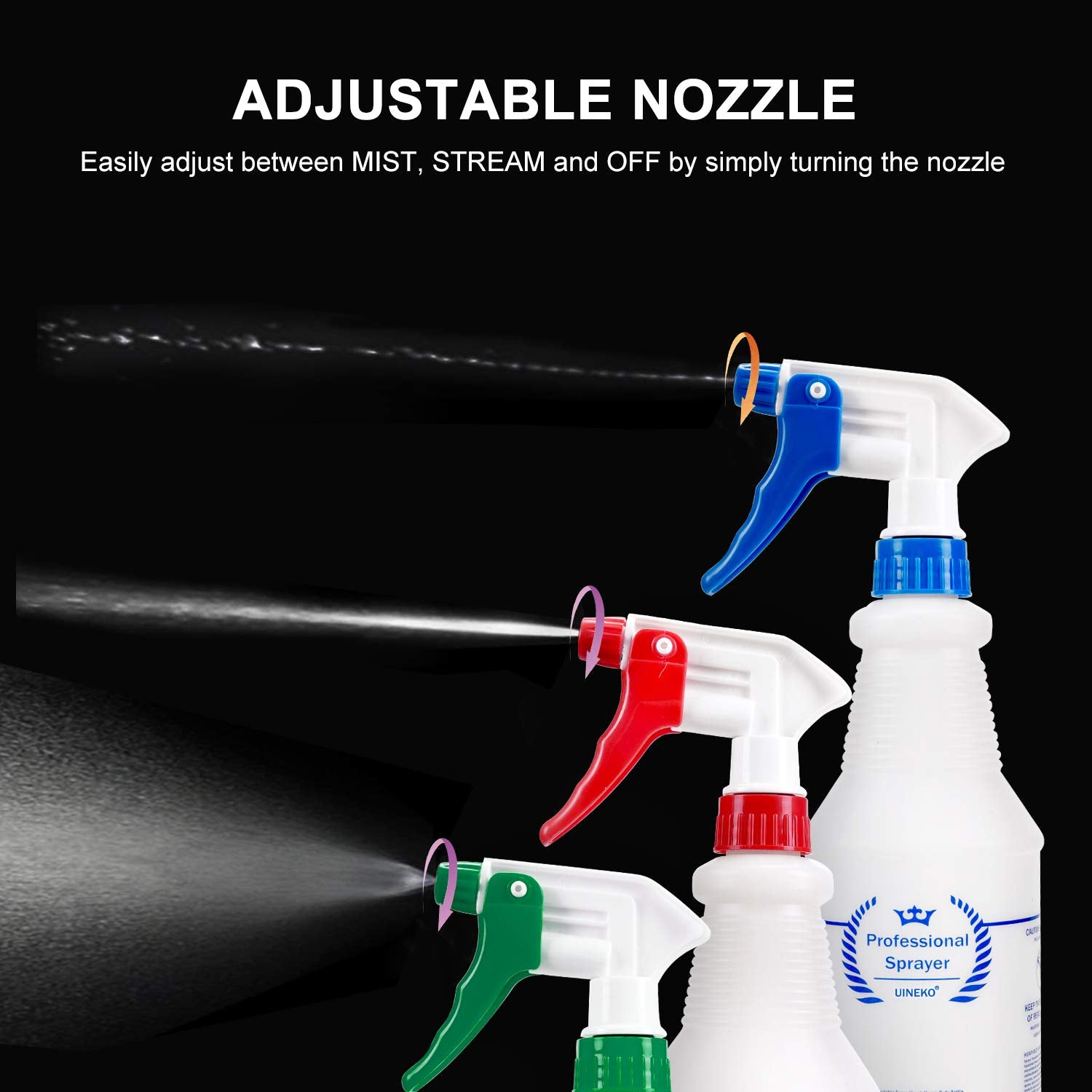 Plastic Spray Bottles 3 Pack (3 Count)
