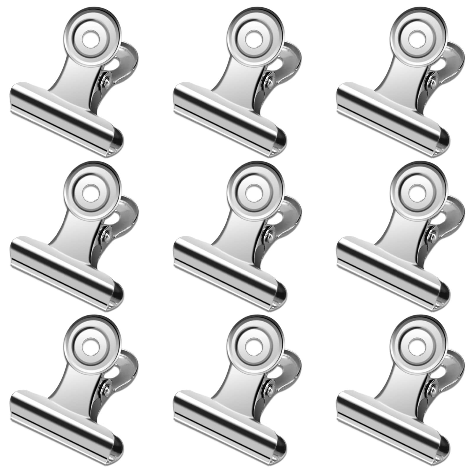 30 Pack Small Bull Clips 1.22 Inch Mini Metal Hinge Clips Binder Paper Hinge Clip for Office (30 Count)