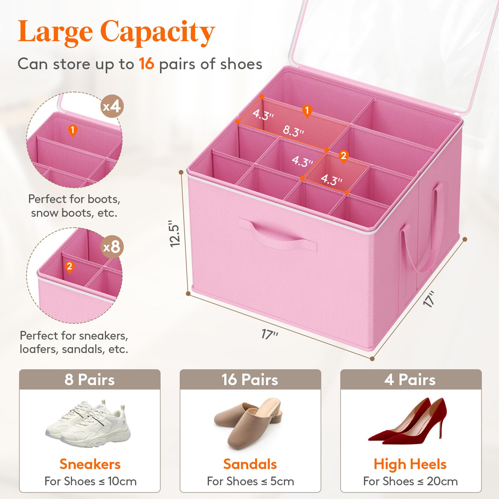 Shoe Storage Organizer for Closet (3 Count)