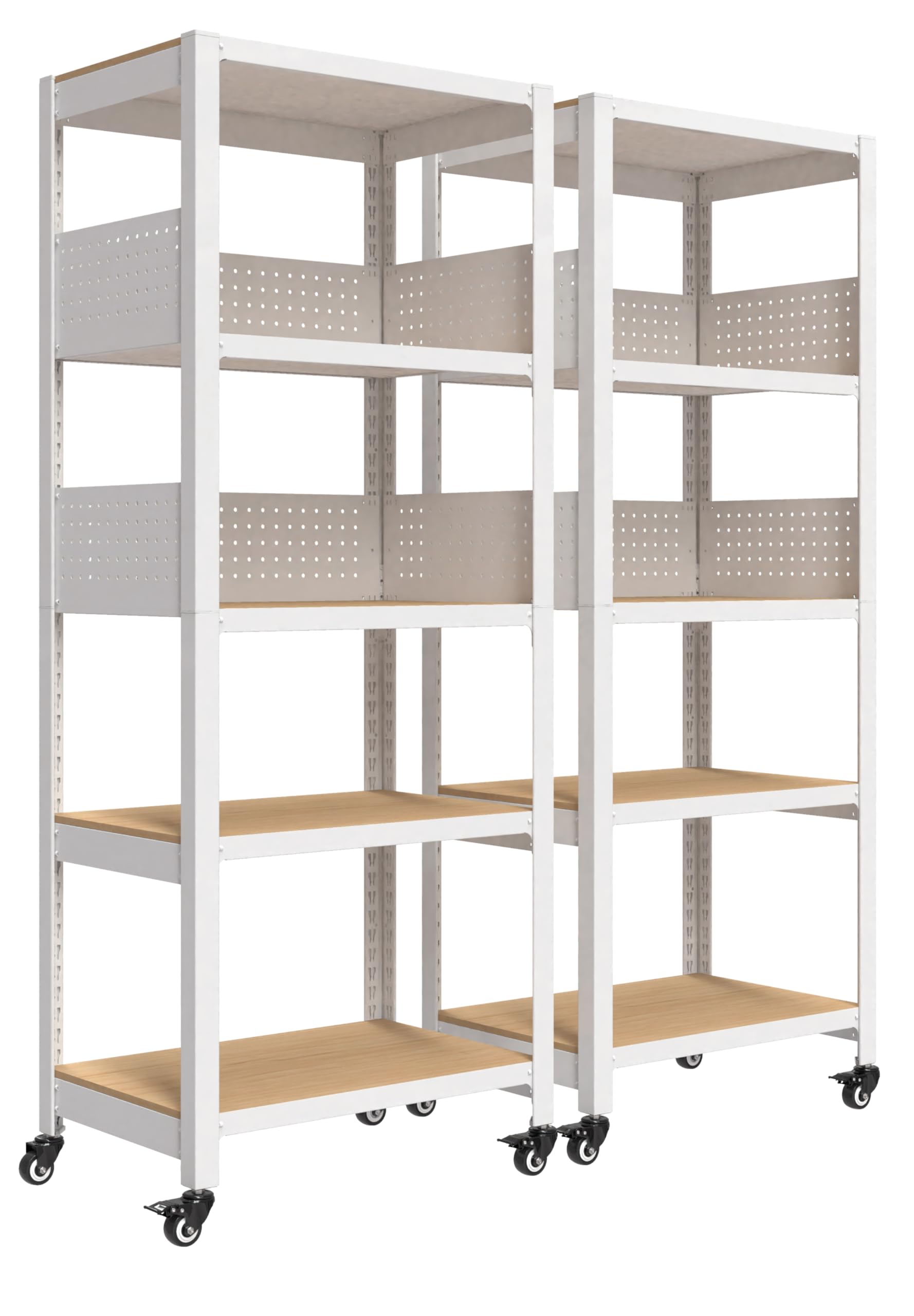 5 Tier Rolling Shelving Unit with Lockable Wheels Multipurpose Storage Cart with Pegboards for Kitchen Laundry Pantry 24