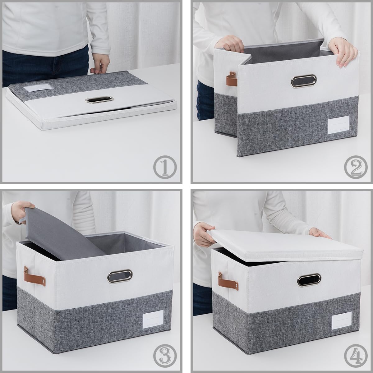 Foldable Storage Bins with Lids [3 (3 Count)