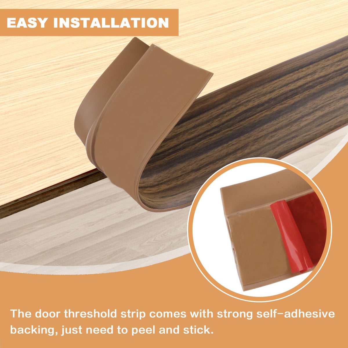 Vinyl Door Threshold Flooring Transition Strip Self Adhesive Carpet Edging Strip for Laminate Doorway Edge Threshold from 2 (10 Foot)