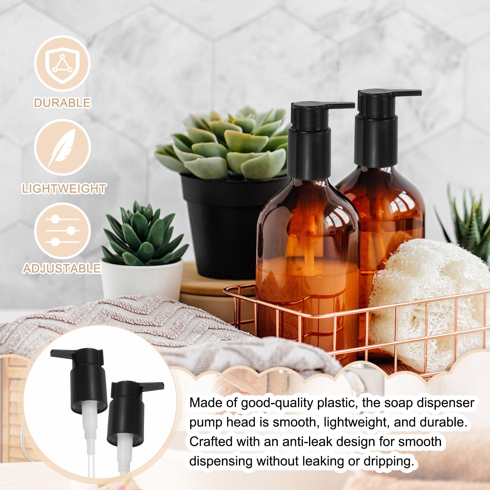 2 Pcs Soap Dispenser Pump Heads (2 Count)