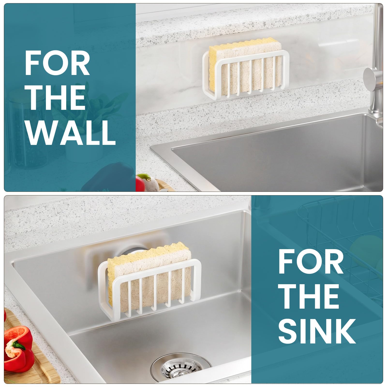 Rustproof Sponge Holder for Kitchen Sink with Suction Cup