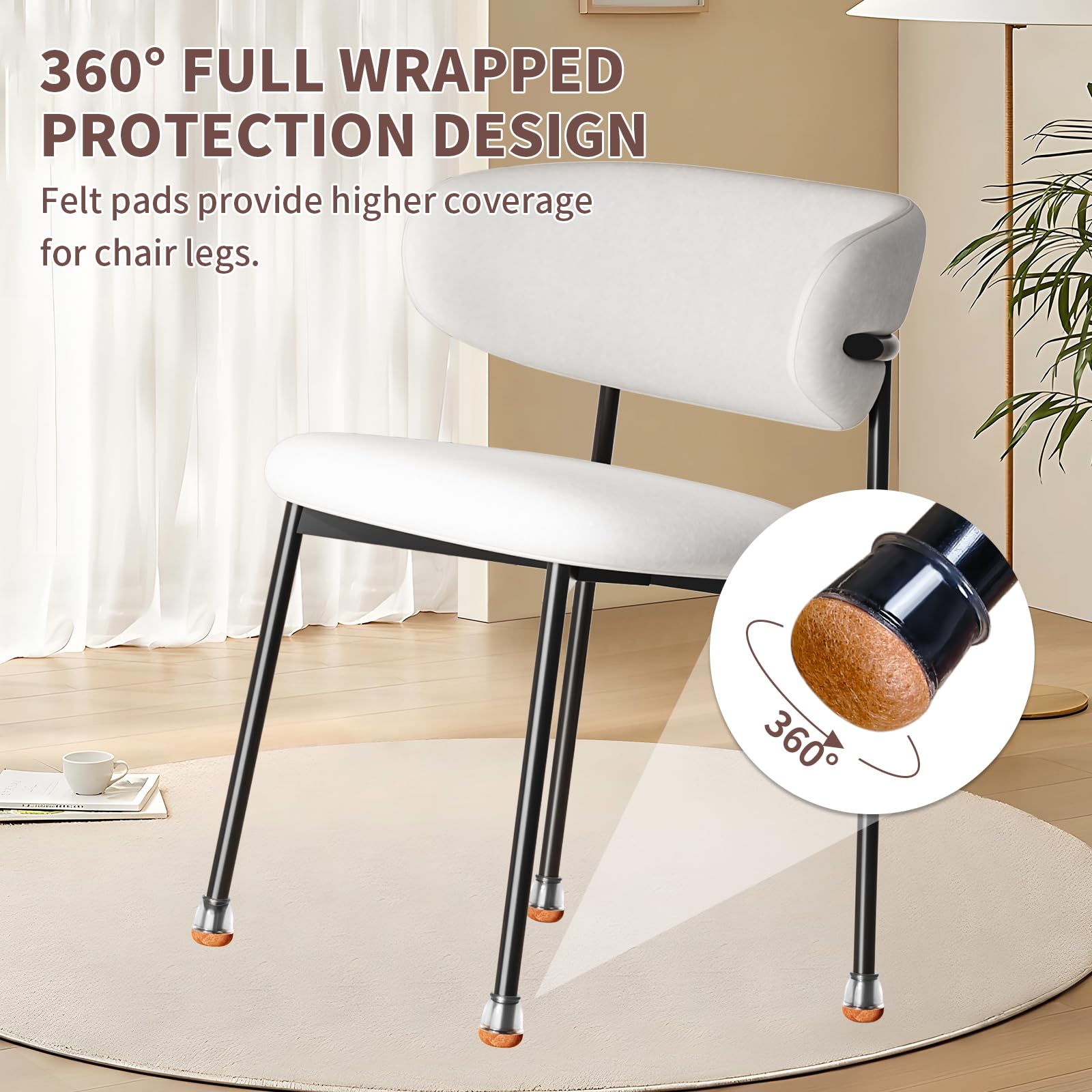 24 Pcs Extra Small Chair Leg Floor Protectors (24 Count)