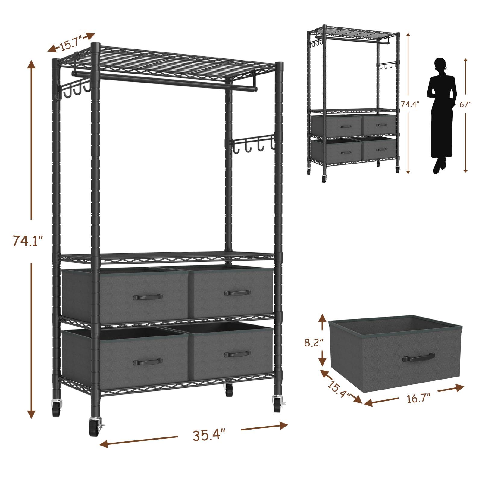 Clothes Rack Heavy Duty Clothing Rack for Hanging Clothes
