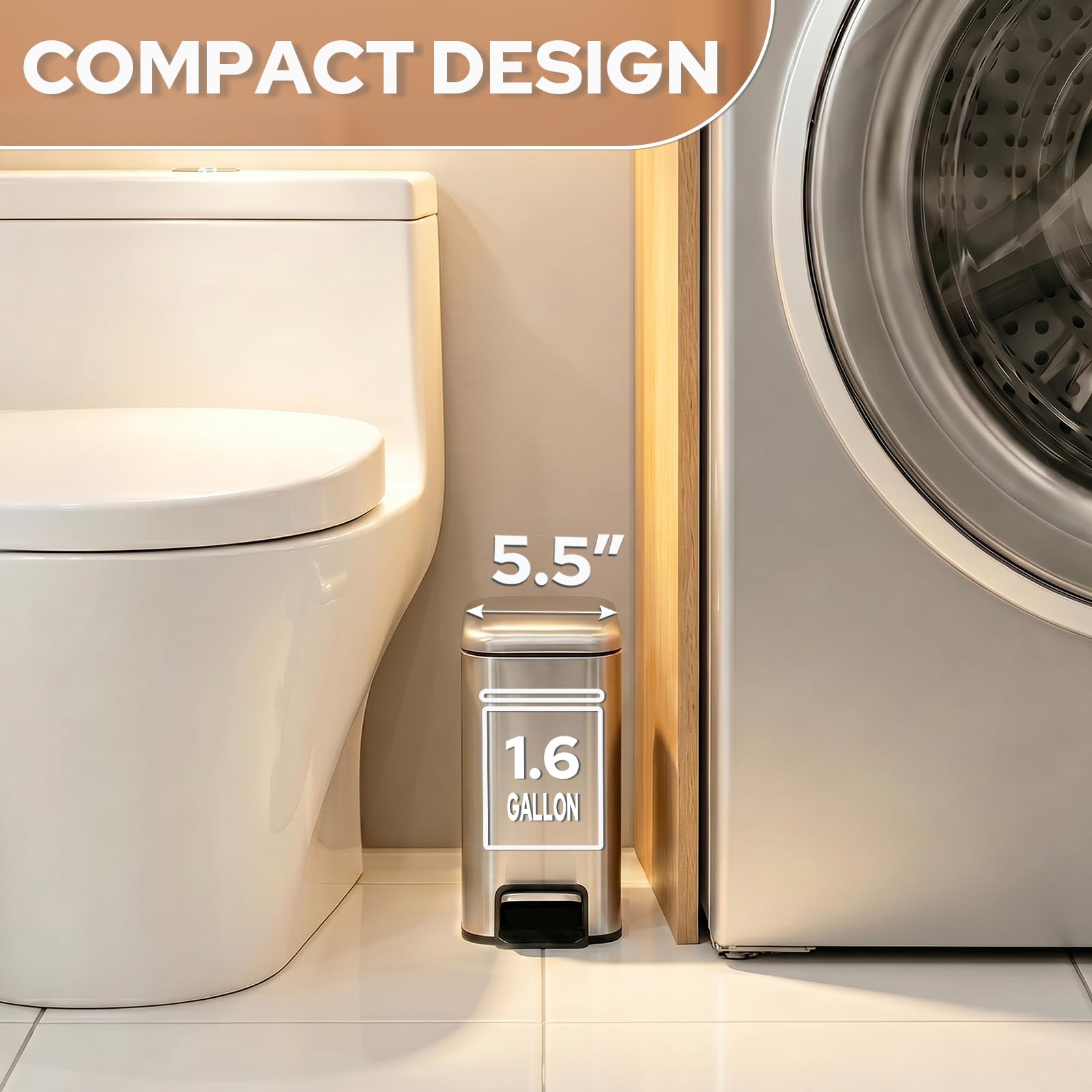 Small Bathroom Trash Can w