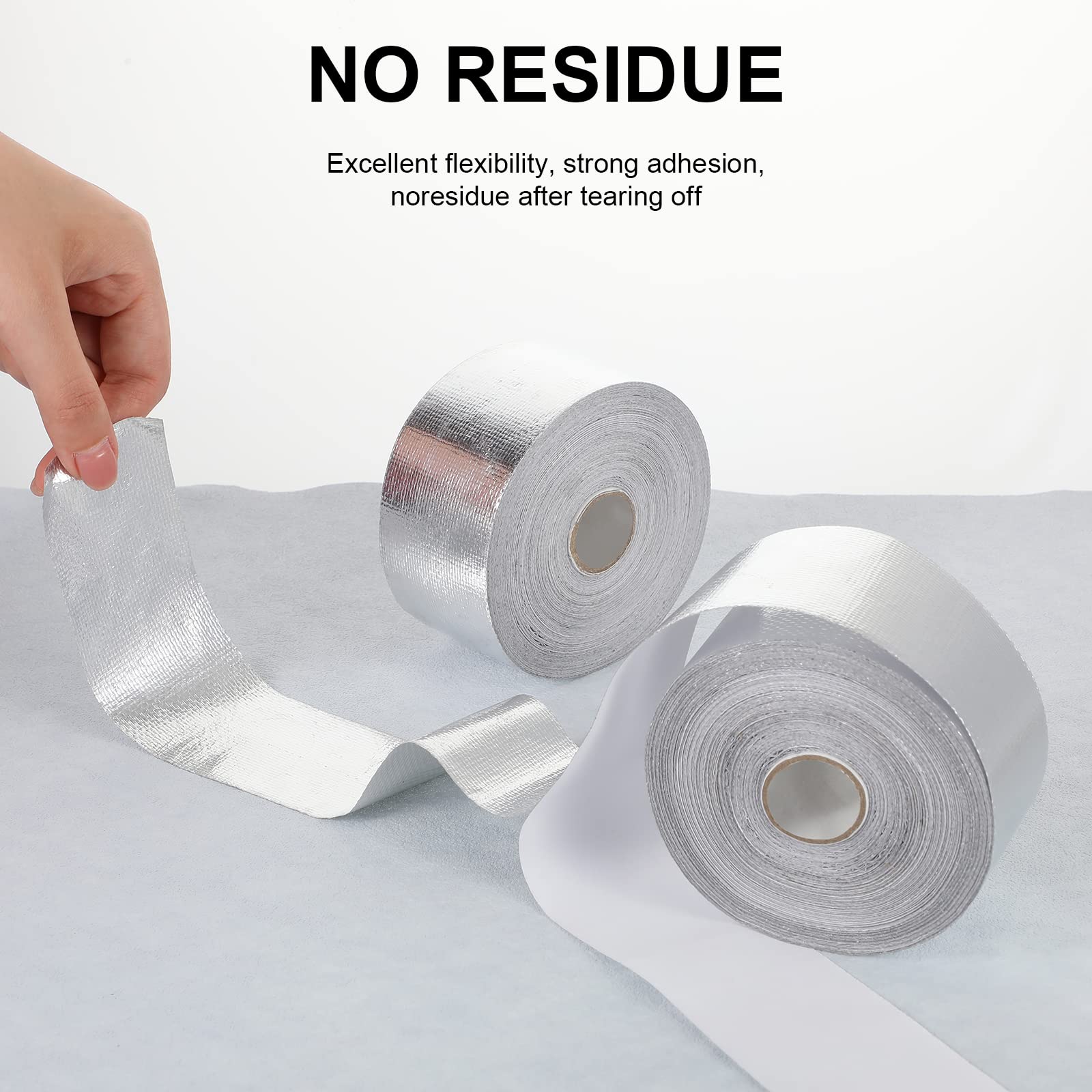 2 Rolls Aluminum Foil Tape Heat Shield Tape Barrier Adhesive Reflective Fiberglass Thermal Insulation Reflective Material High Temp Protection (200 Foot)