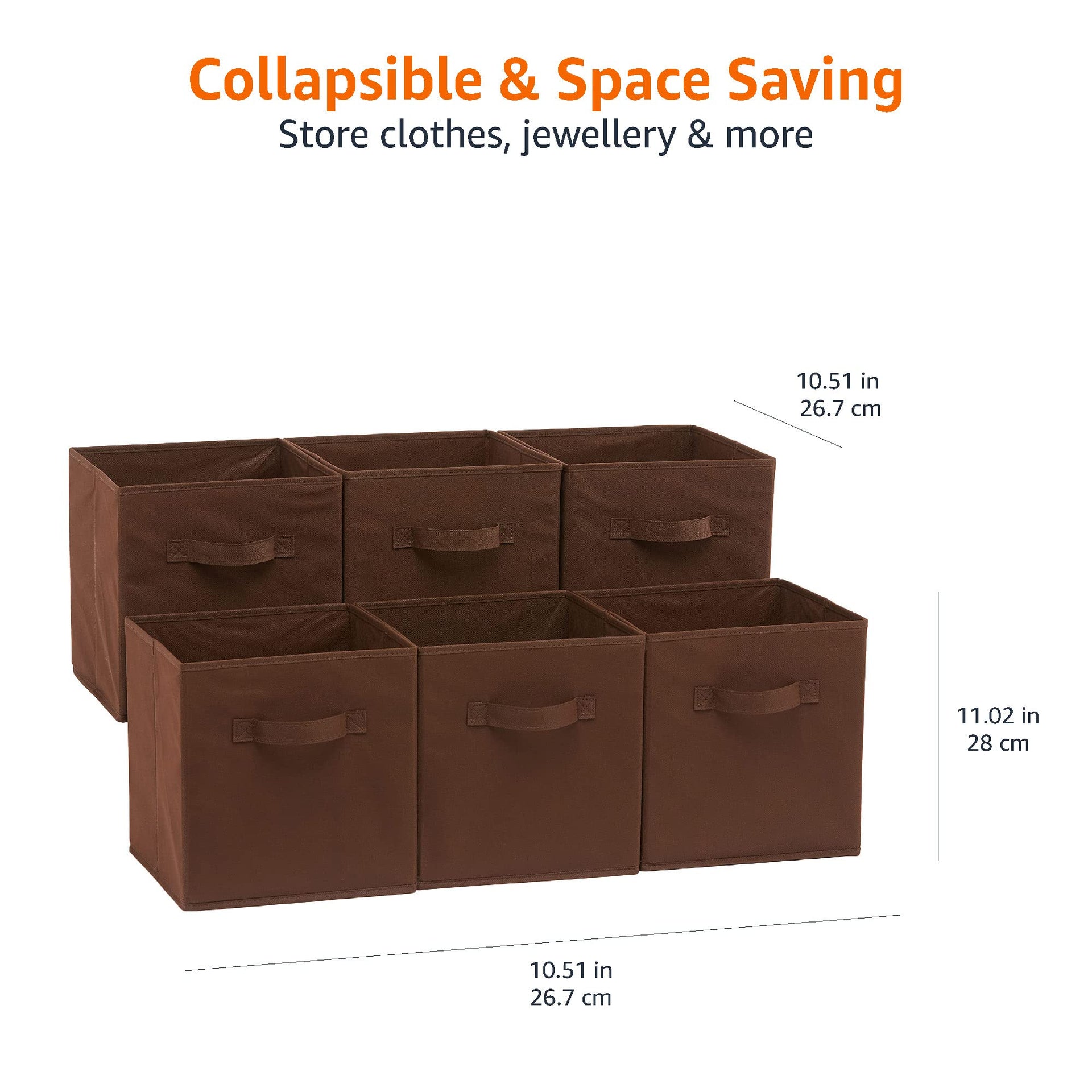 Collapsible Fabric Storage Bins with Handles (6 Count)