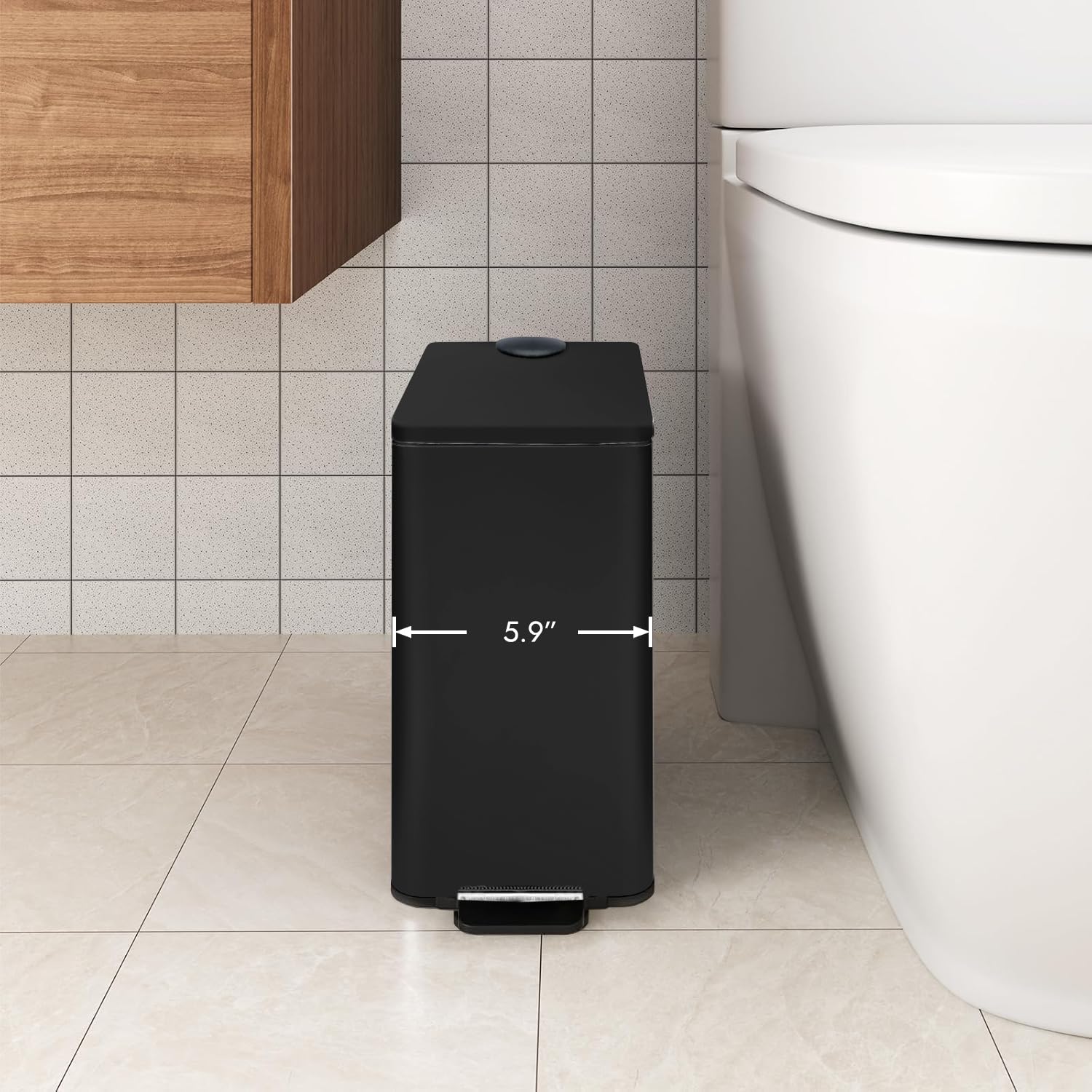 Stainless Steel Small Trash Can with Lid & Step Pedal