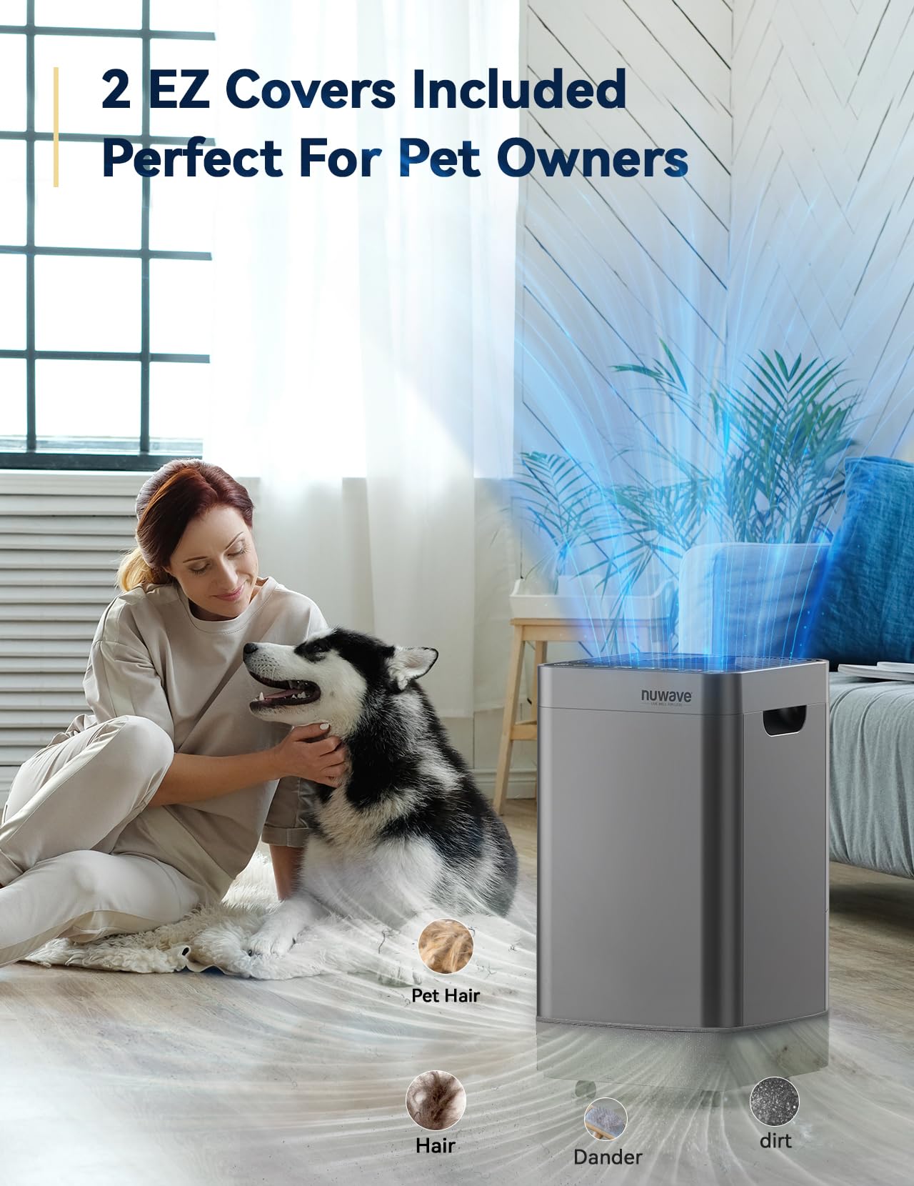 OxyPure Smart Air Purifier with Extra EZ Covers for Pet