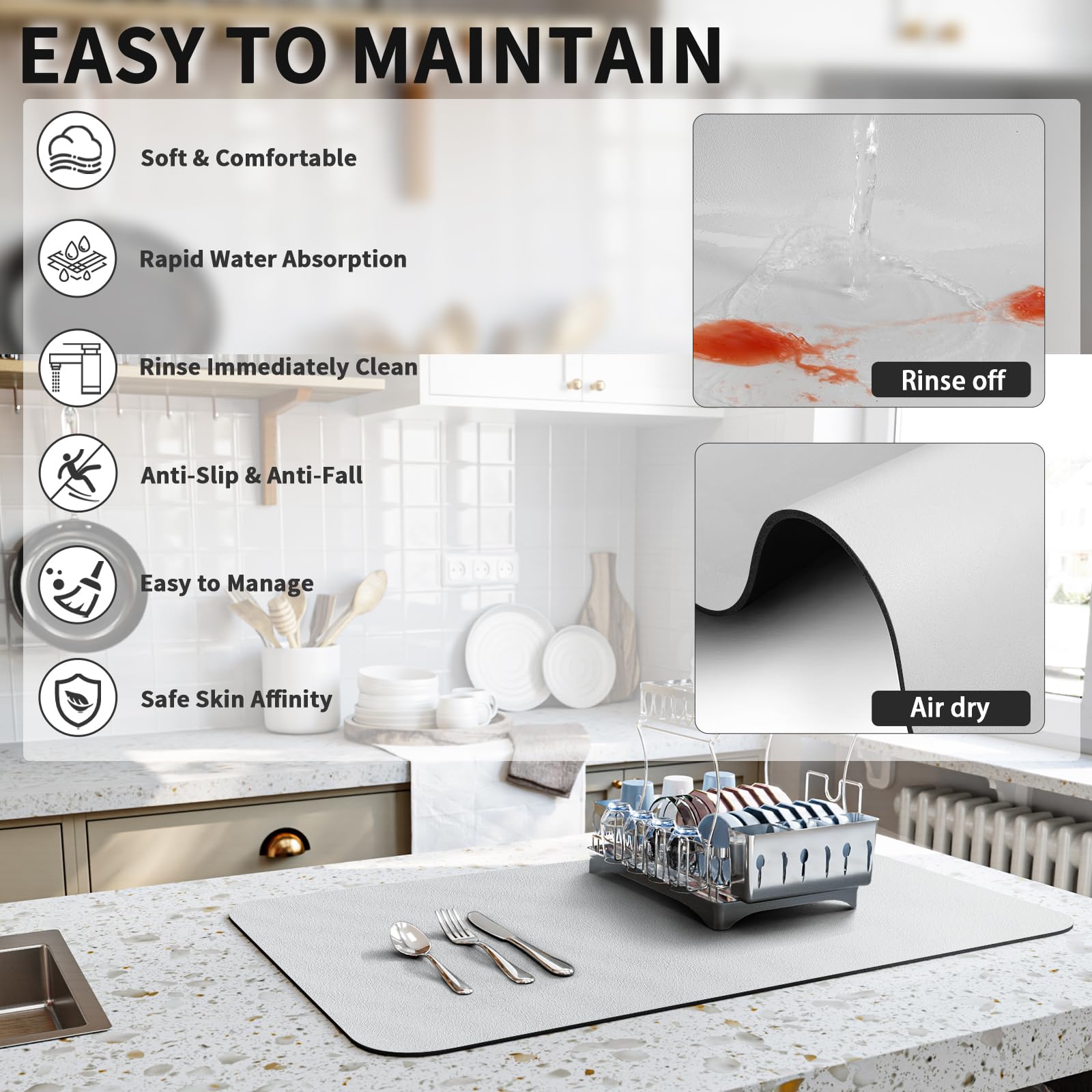 Dish Drying Mat for Kitchen Counter