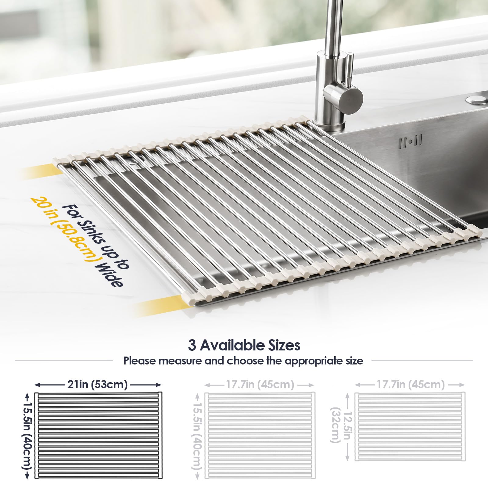 Roll Up Dish Drying Rack Over Sink