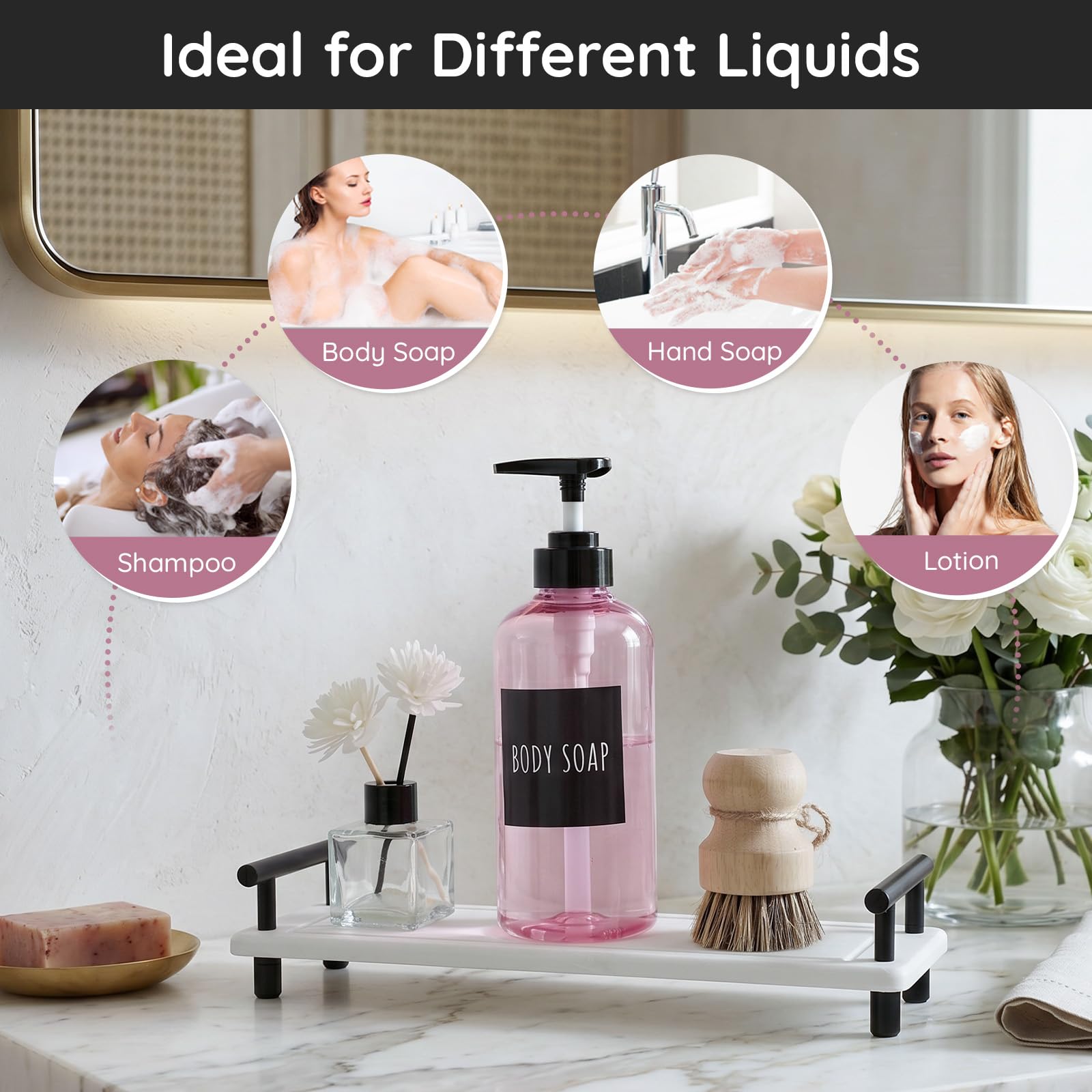 16.9oz 3Pcs Refillable Shower Bottles (3 Count)
