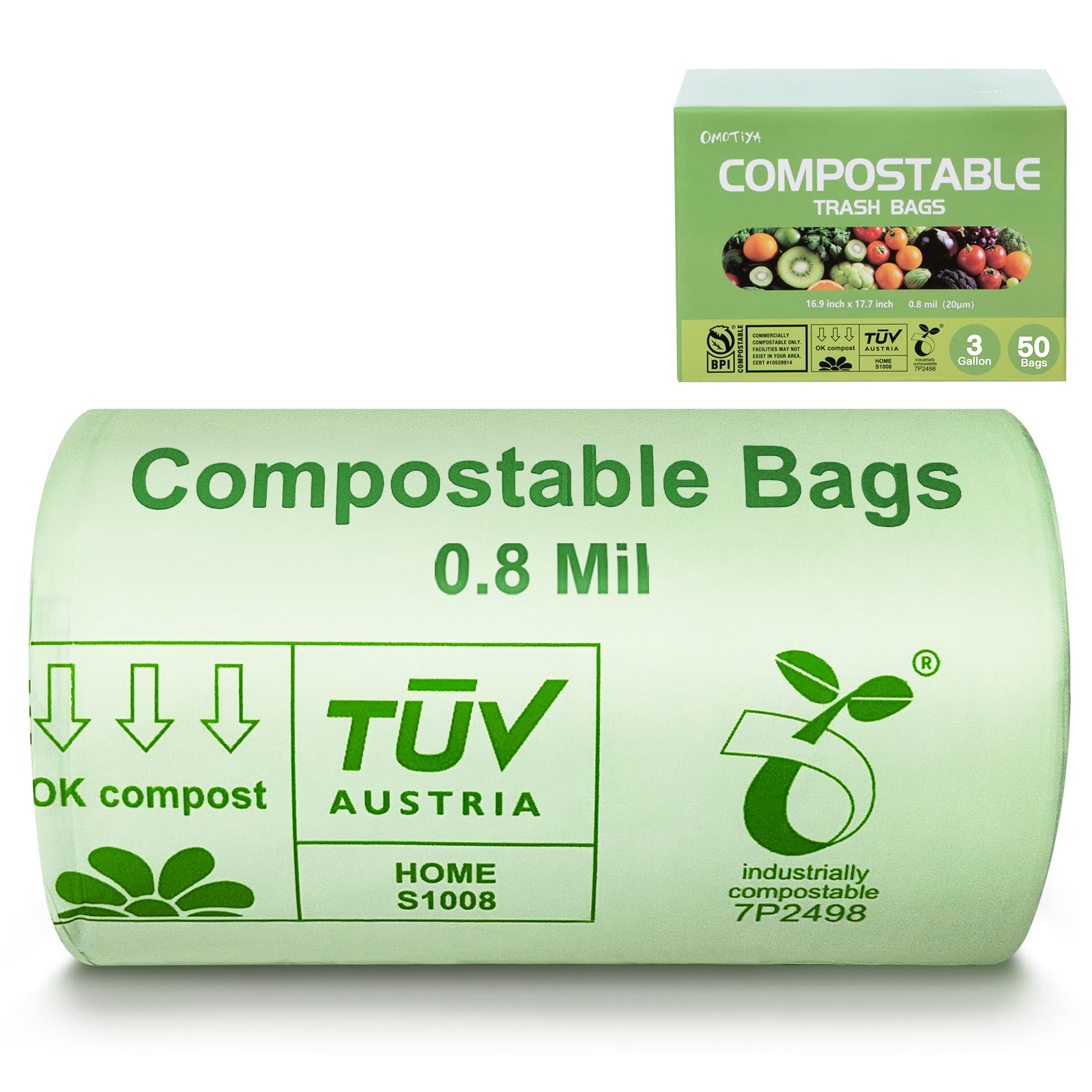 Compostable Trash Bags (50 Count)