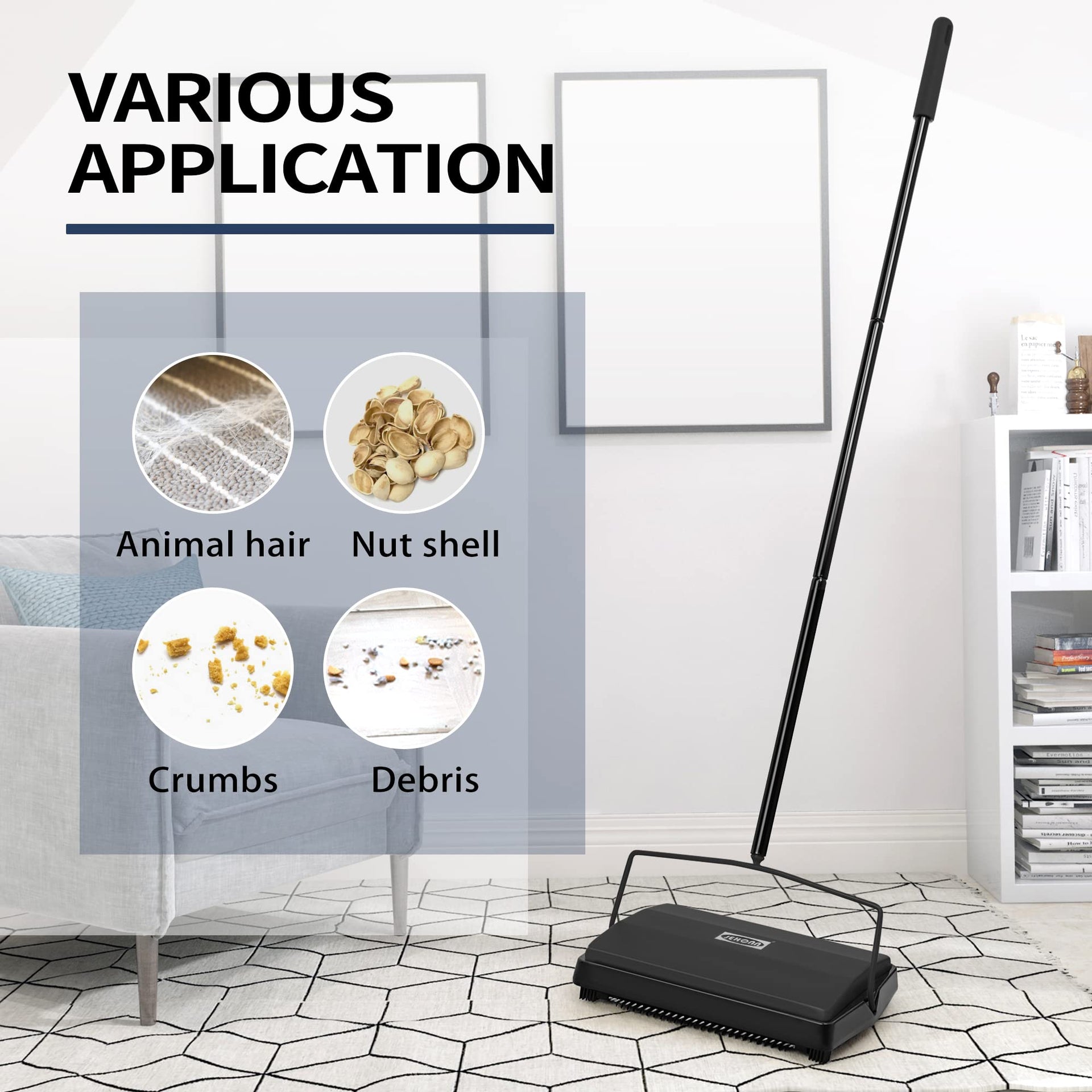 Carpet Floor Sweeper Manual with Horsehair