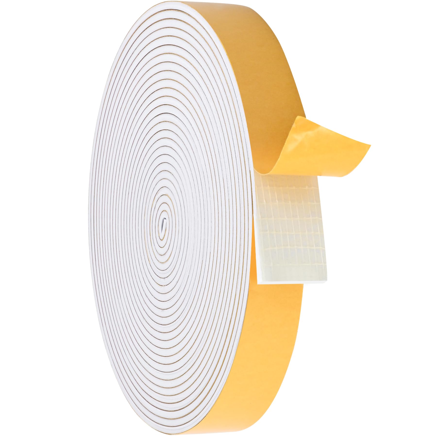 White Door Window Weather Stripping Self Adhesive Foam Tape High Density Foam Sealing Strip Window Insulation Weatherproof Gasket Tape for Doors and Windows (26 Foot)