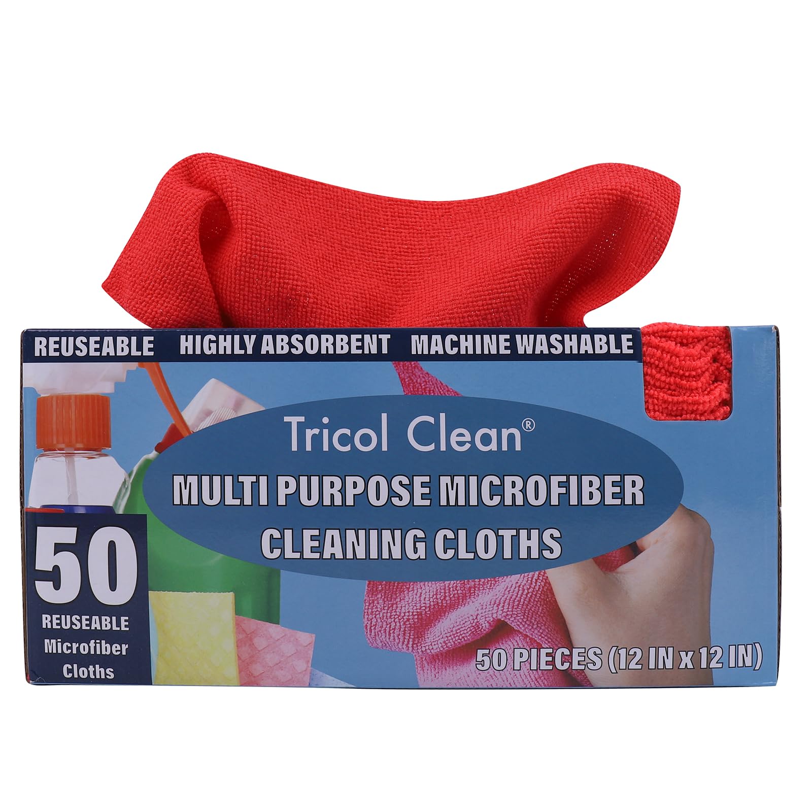 50PK Profesional Resuable Lint Free Microfiber Edgeless Cleaning Cloth Cleaning Rags (50 Count)