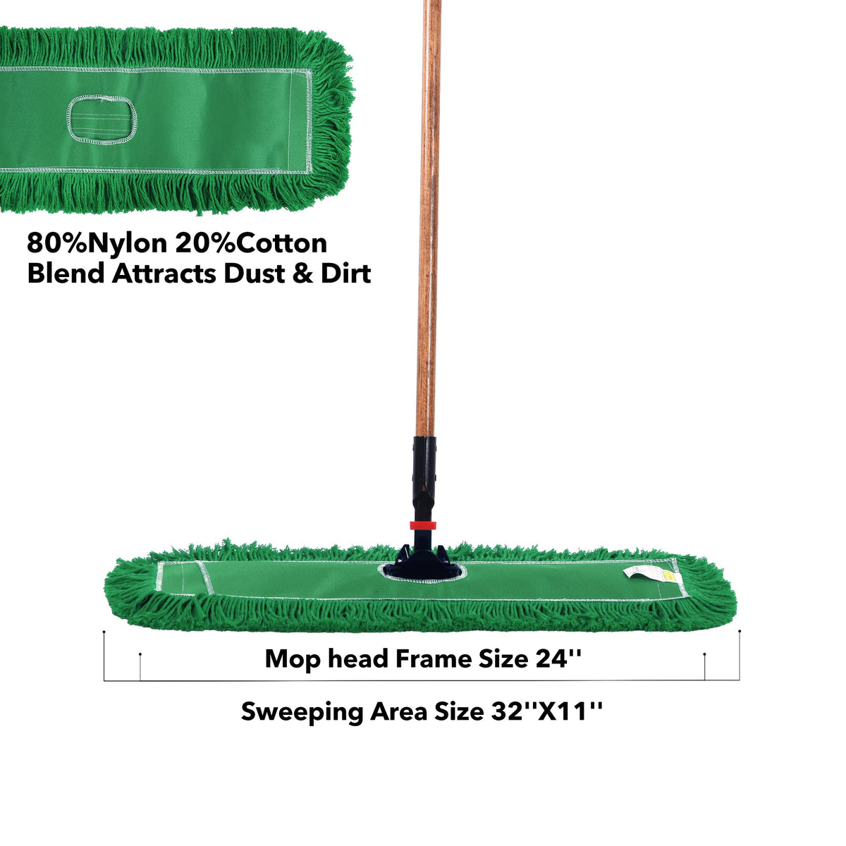 Matthew Cleaning 24'' Industrial Strength Cotton Dust Mop Refill Washable Replacement Heads for Residential & Commercial Use Fit Standard Dust Mop Frames - ModHome Supplies