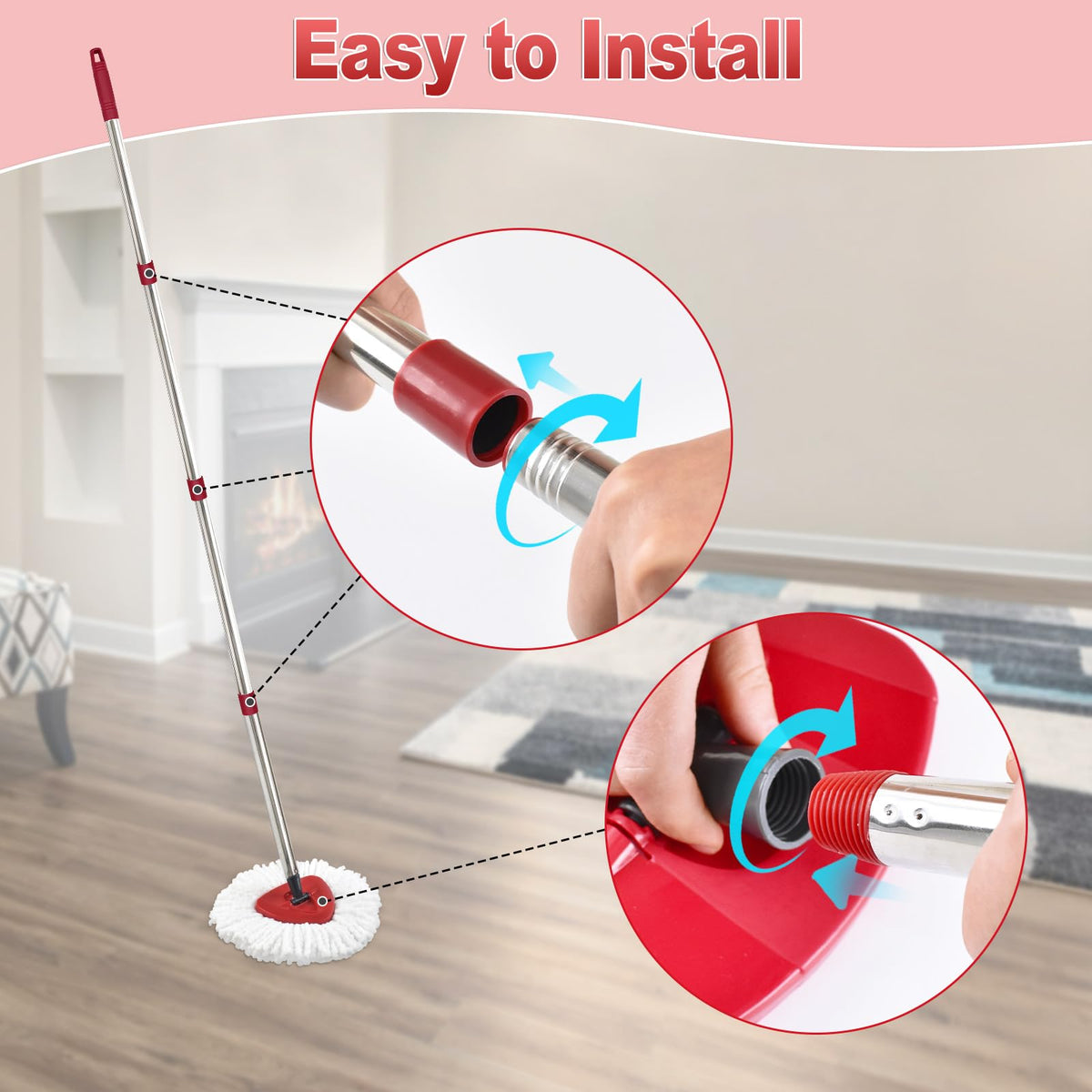 Mop Handle for Ocedar (4 Count)