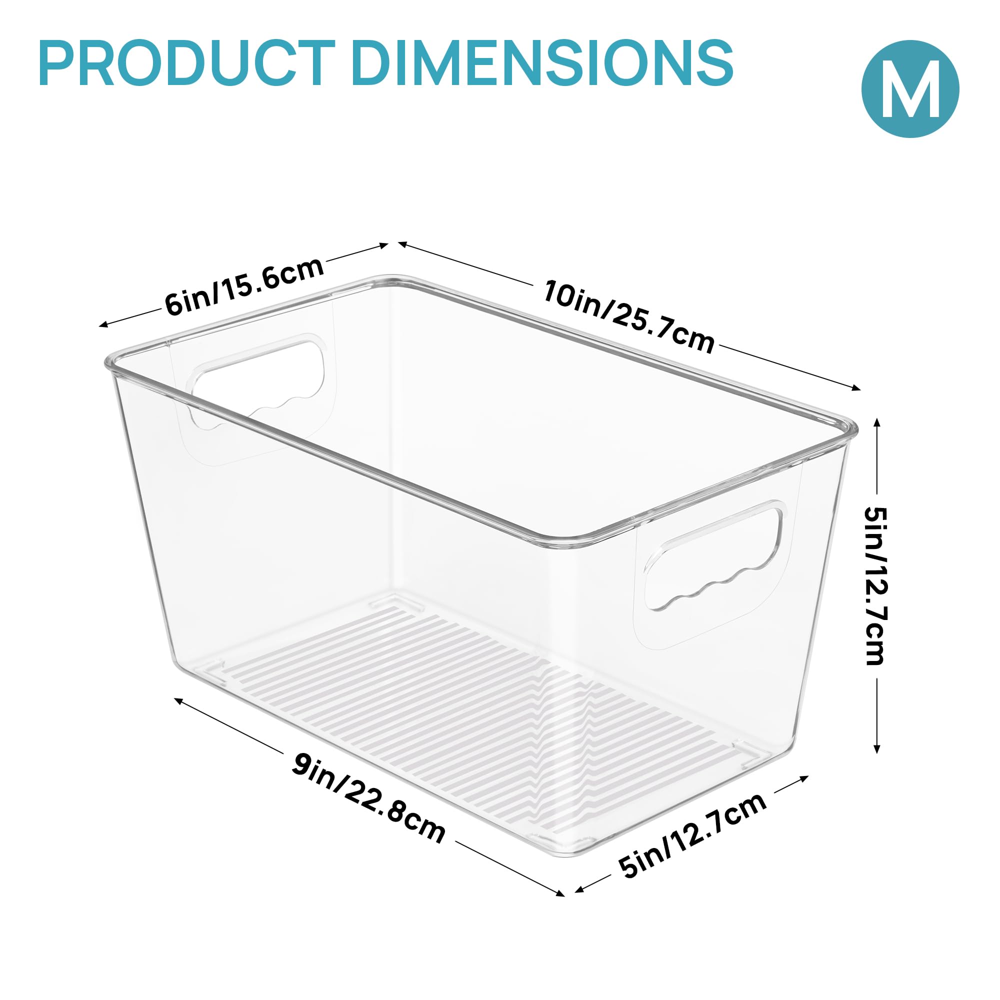 6 Pack Clear Storage Bins (6 Count)