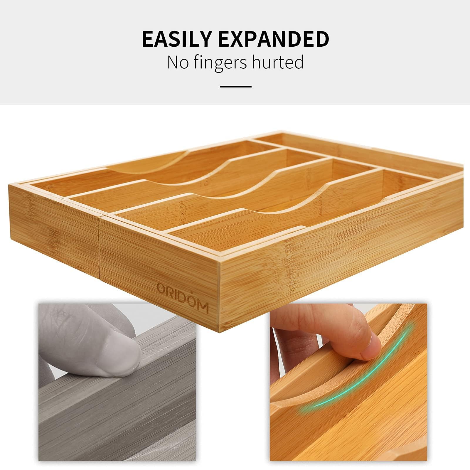 2 Piece Bamboo Silverware Organizer (2 Count)