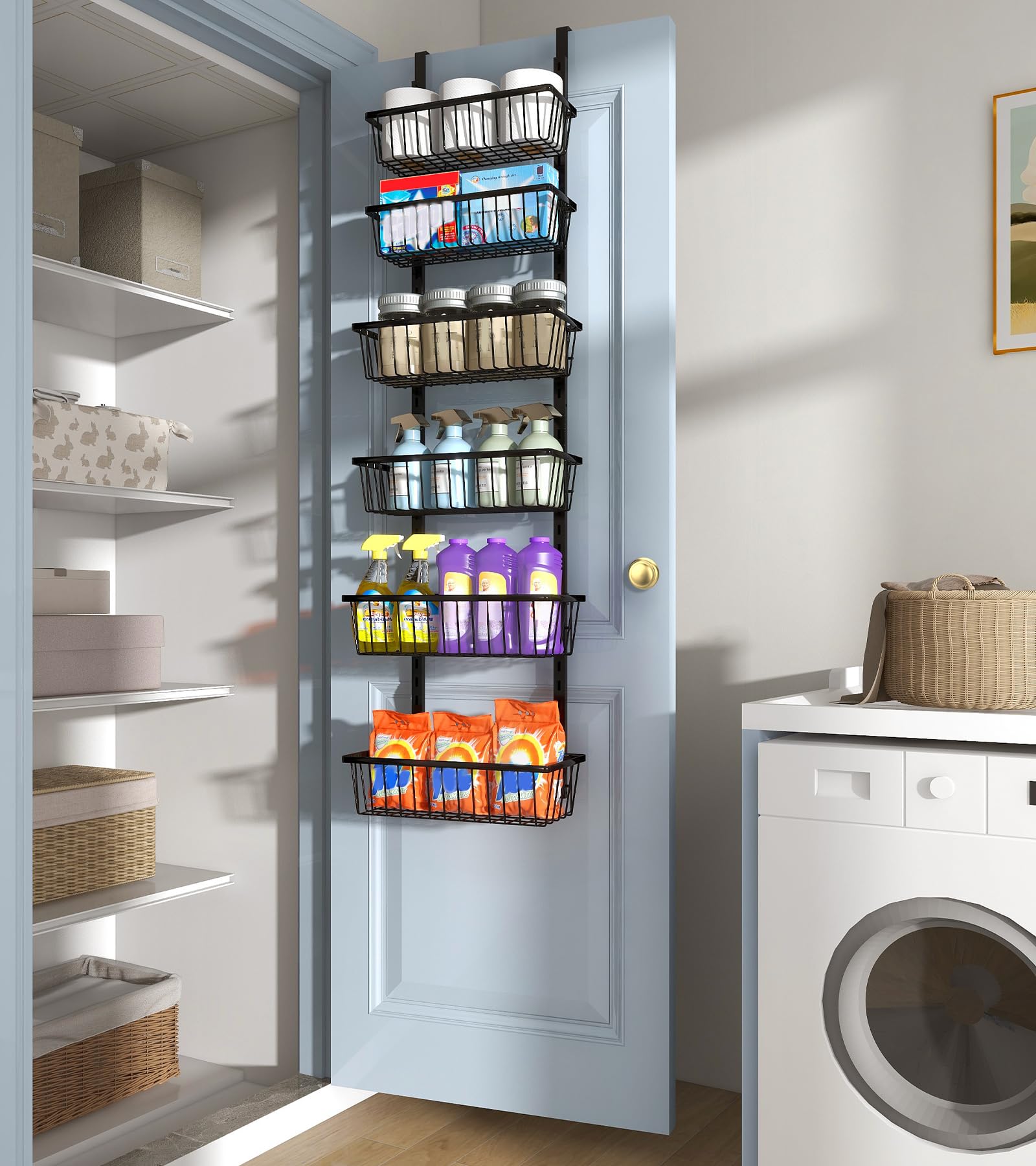 12 Inch Wide Narrow Over The Door Pantry Organizer 6