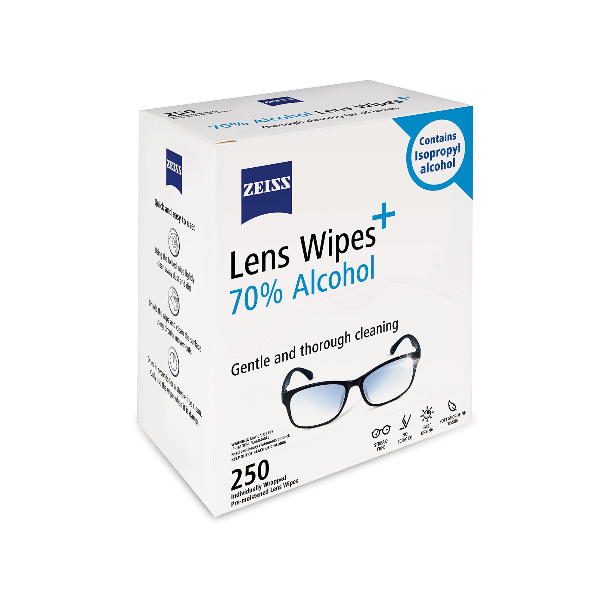 Pre Moistened Lens Cleaning Wipes with 70% Alcohol (250 Count) - ModHome Supplies