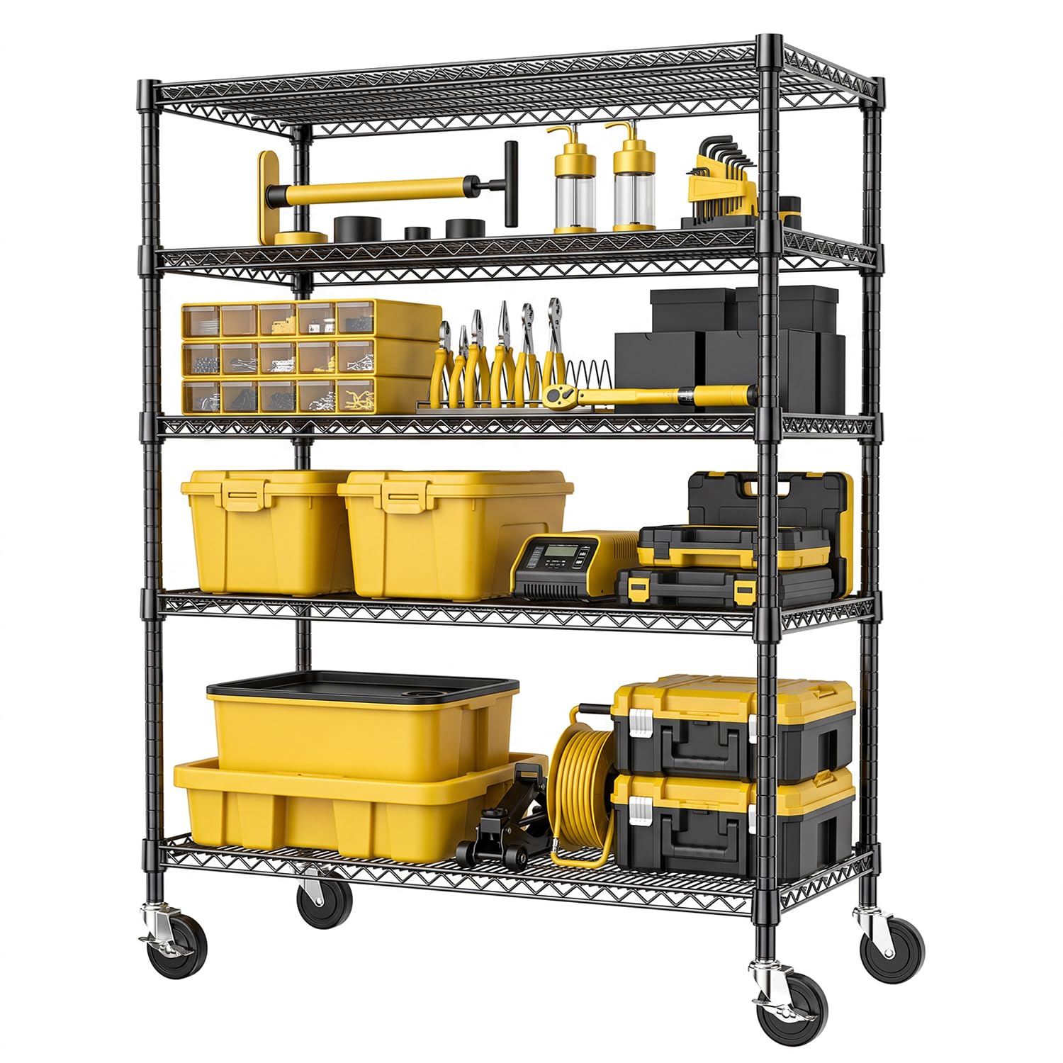 Black Storage Wire Rack Shelf