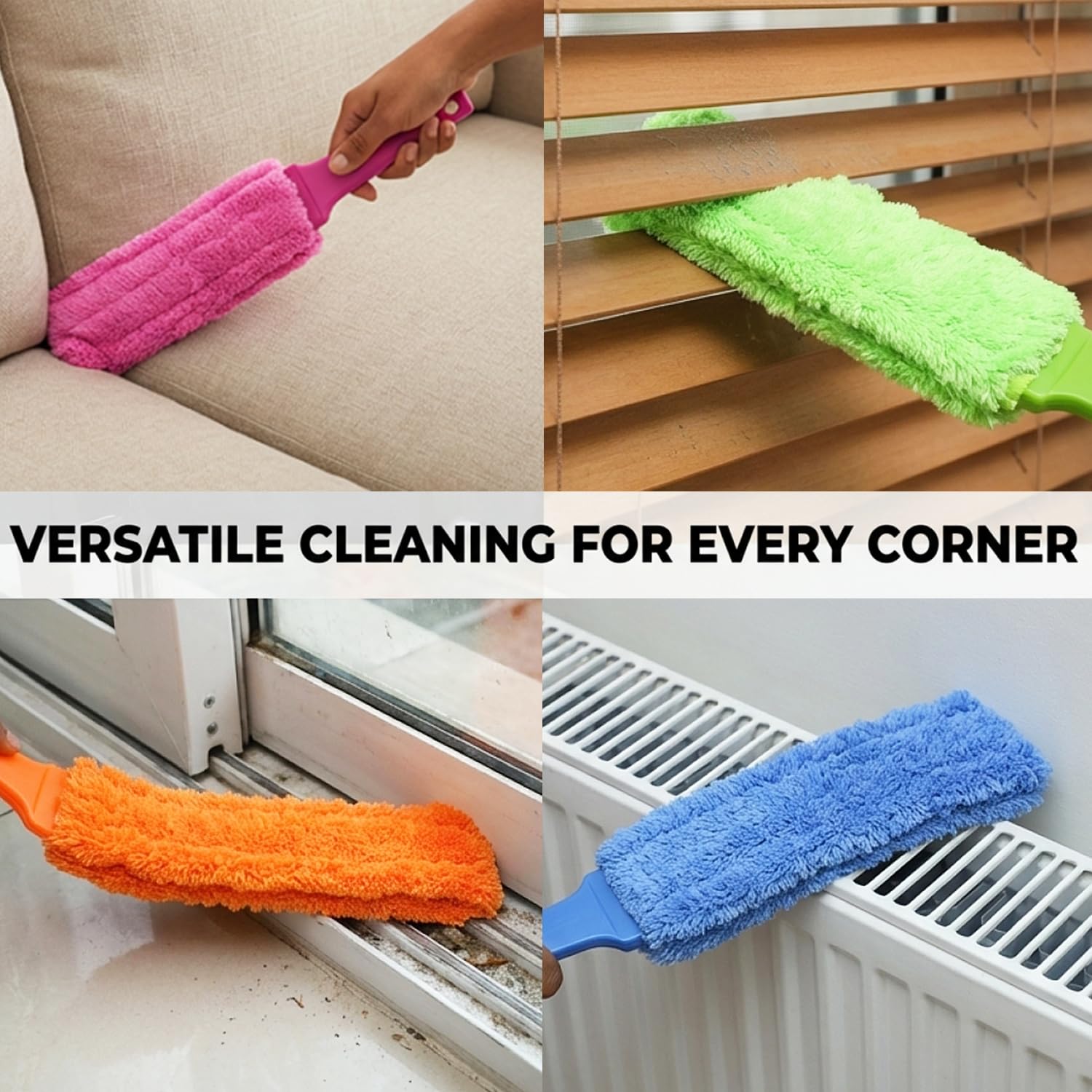 4 Pack 15 inch Reuseable Microfiber Feather Duster