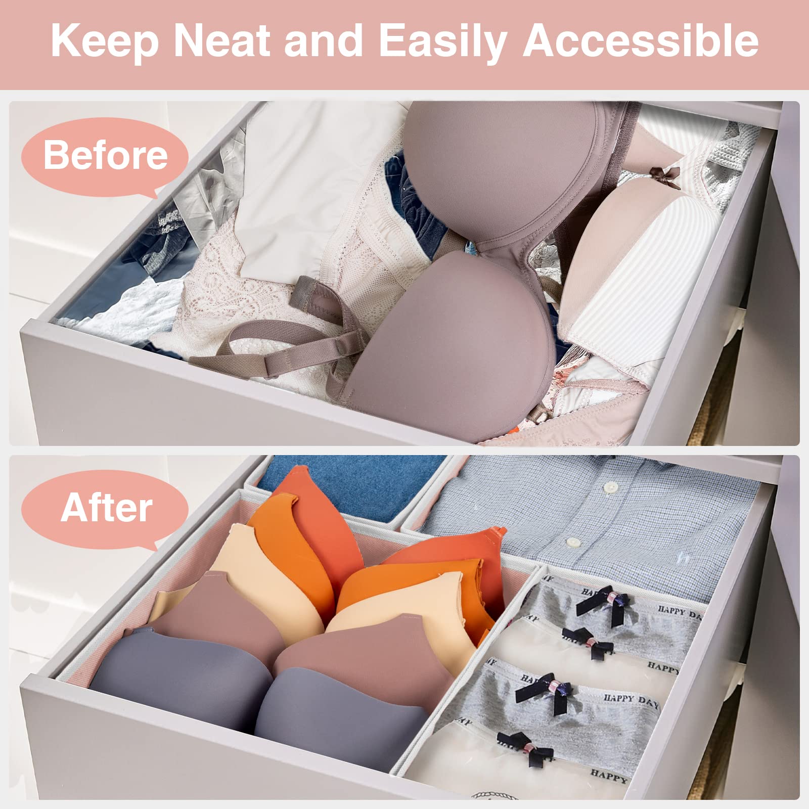 8 Pack Underwear Drawer Organizer (8 Count)