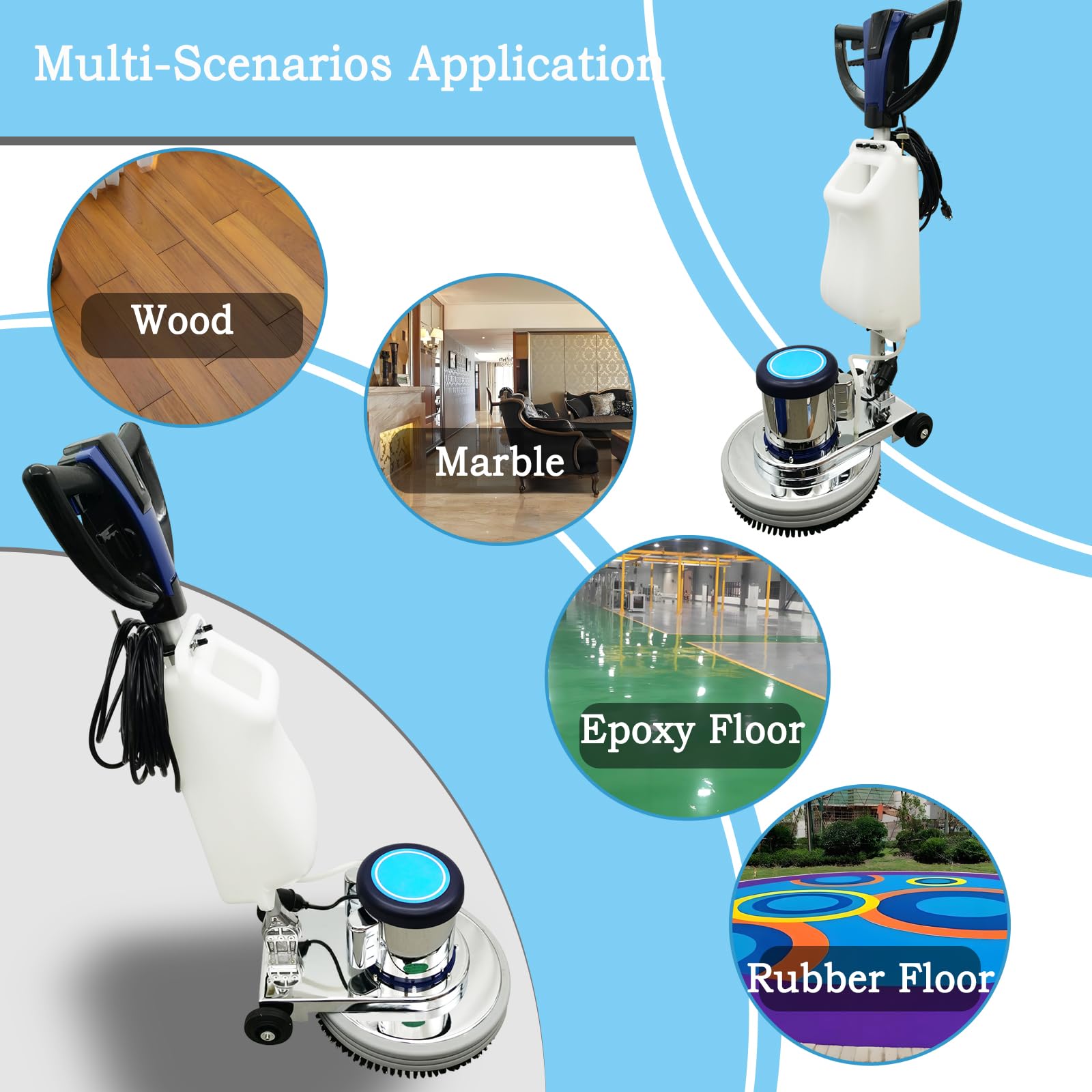 18" Commercial Floor Scrubber & Polisher Heavy Duty Multi