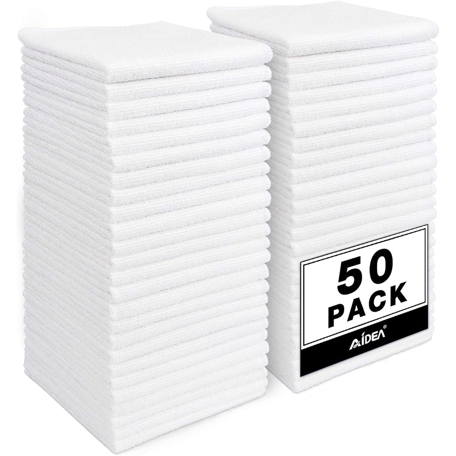 White Microfiber Cleaning Cloth (50 Count)