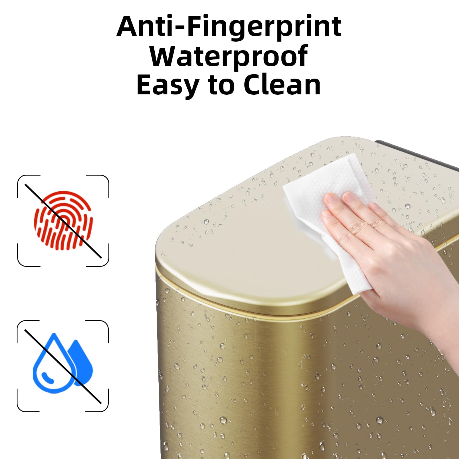 2.6 Gallon Slim Bathroom Trash Can with Soft Close Foot Pedal
