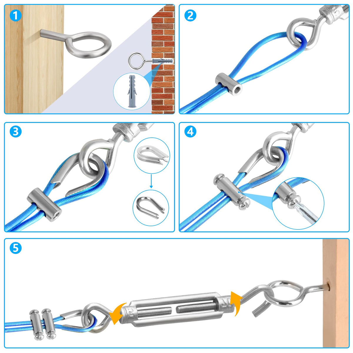 1 8" Clothesline Wire Kit