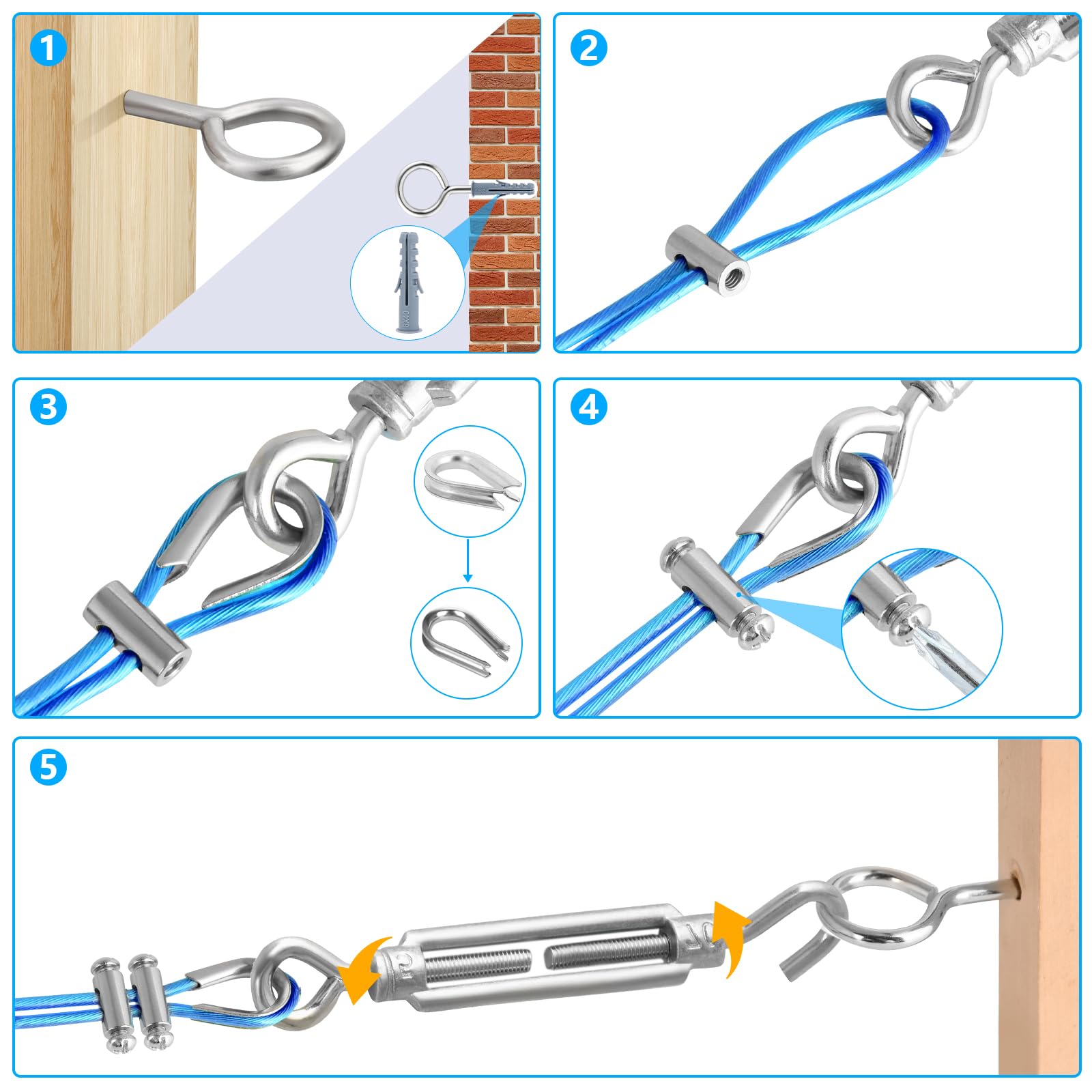 1 8" Clothesline Wire Kit