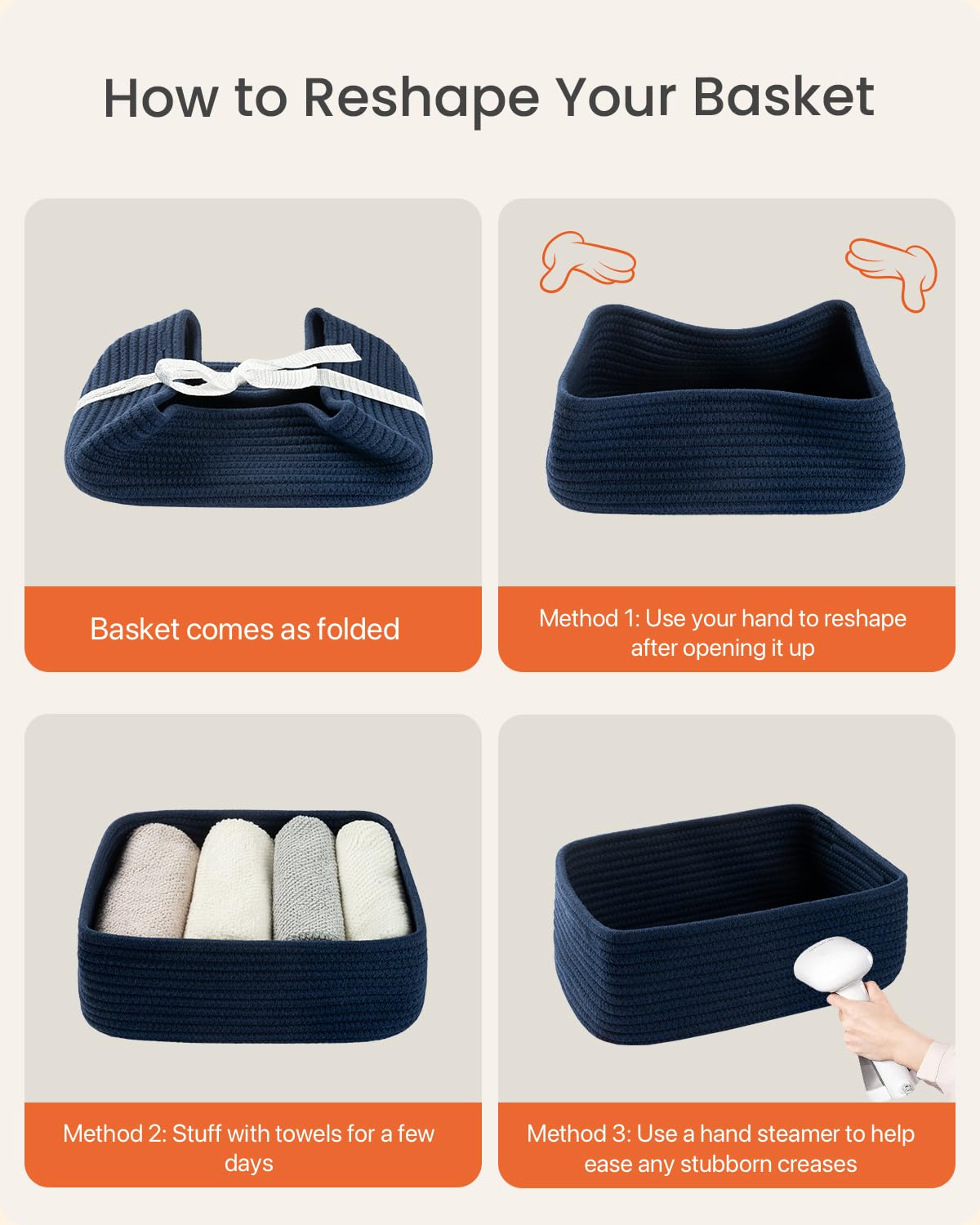 Small Woven Storage Basket for Organizing (3 Count)
