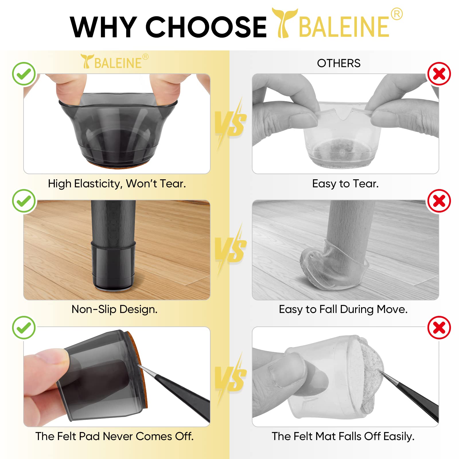 Silicone Chair Leg Floor Protectors
