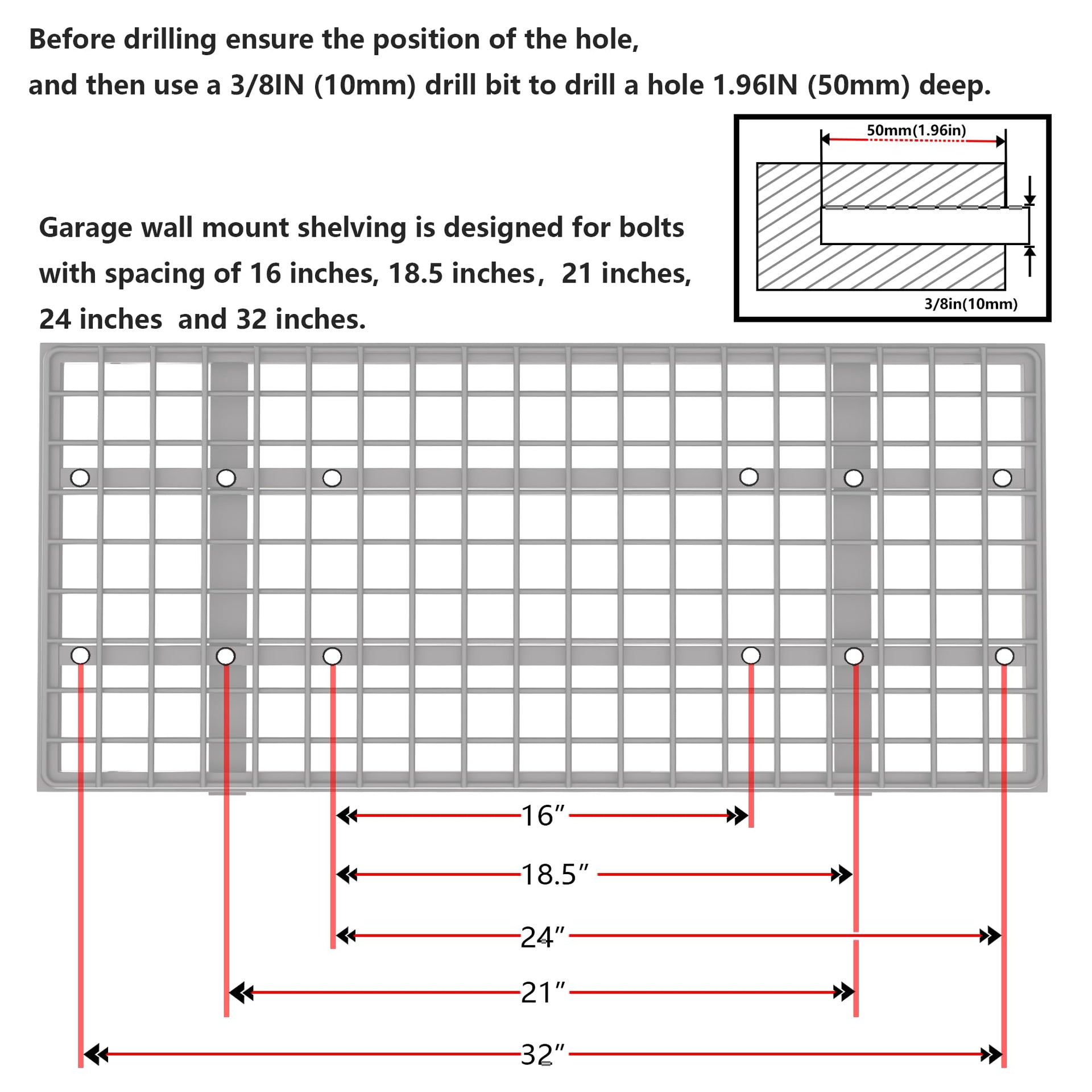 2 Pack 1.5x3FT Garage Shelving 17.7 (2 Count)