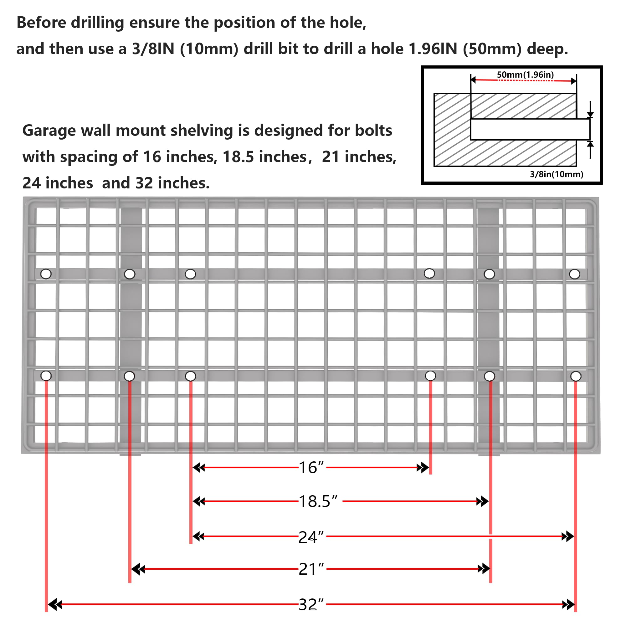 2 Pack 1.5x3FT Garage Shelving 17.7 (2 Count)