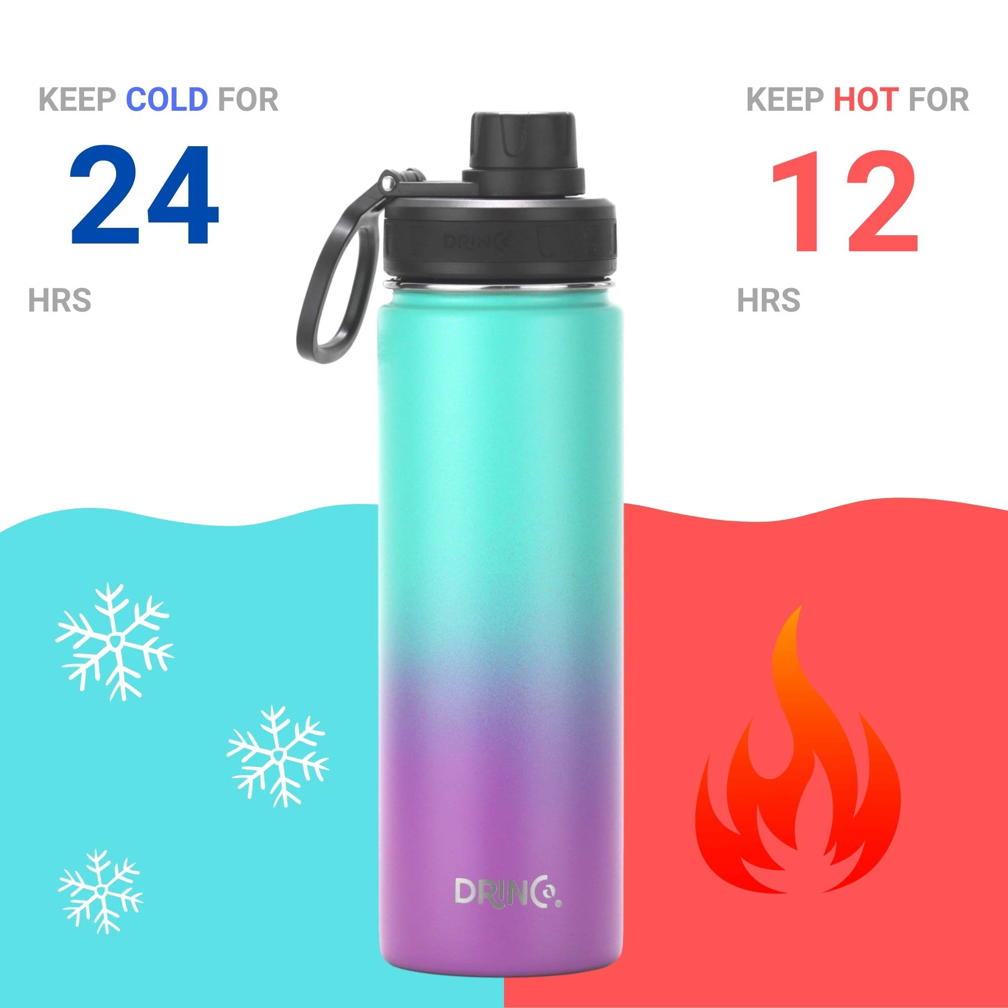 Stainless Steel Water Bottle Spout Lid Vacuum Insulated Double Wall Water Bottle Wide Mouth