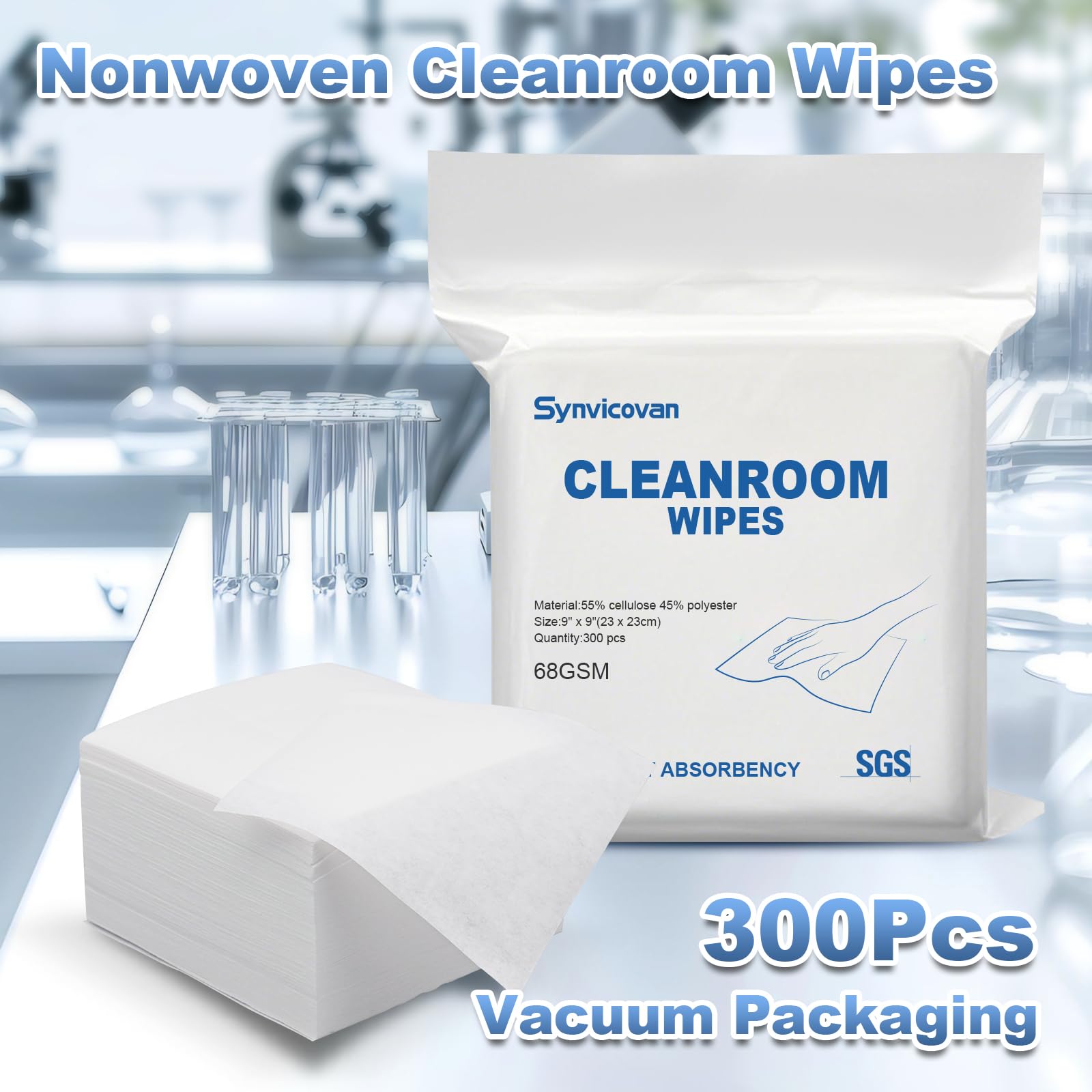 Cleanroom Wipes 9"x9" (300 Count)