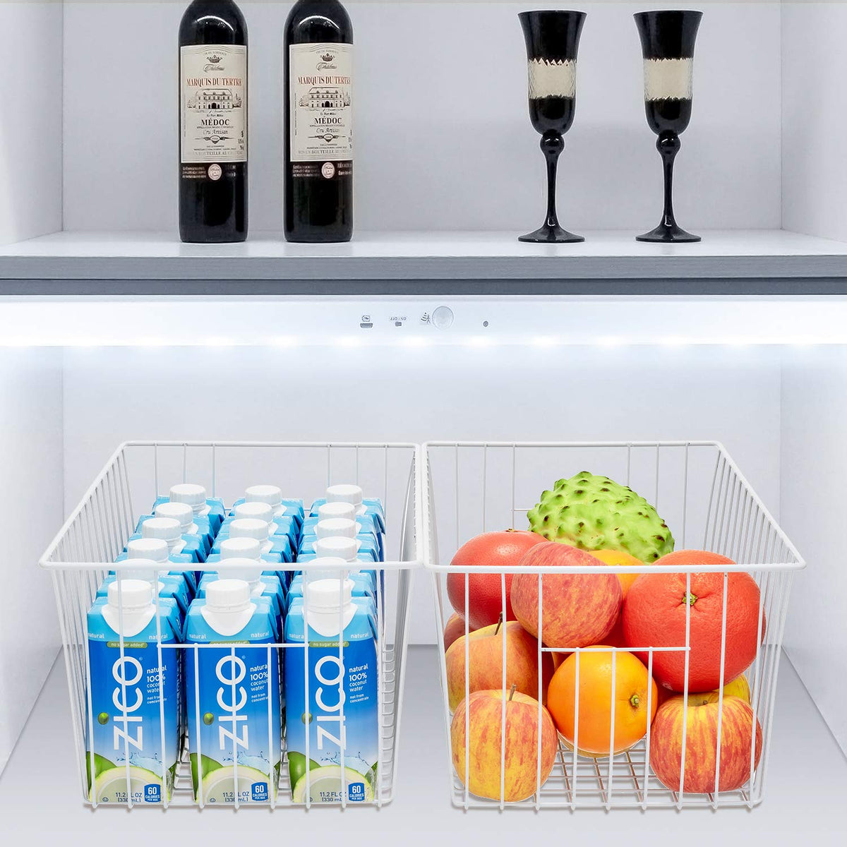 16inch Freezer Storage Organizer Baskets (4 Count)