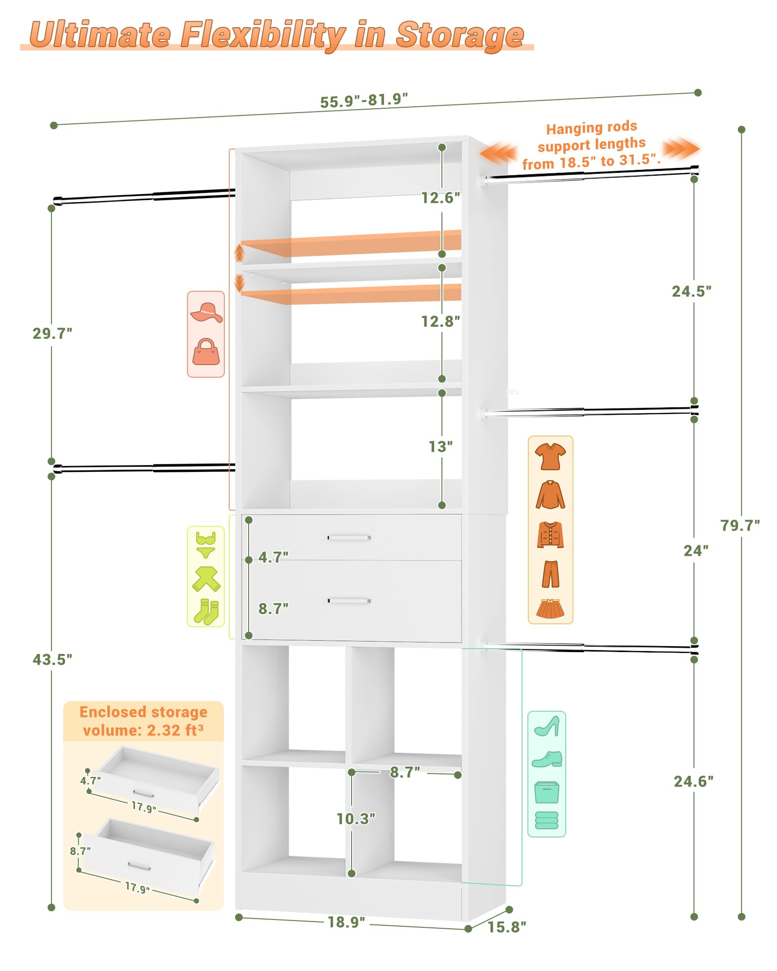 Small Closet System (6 Count)