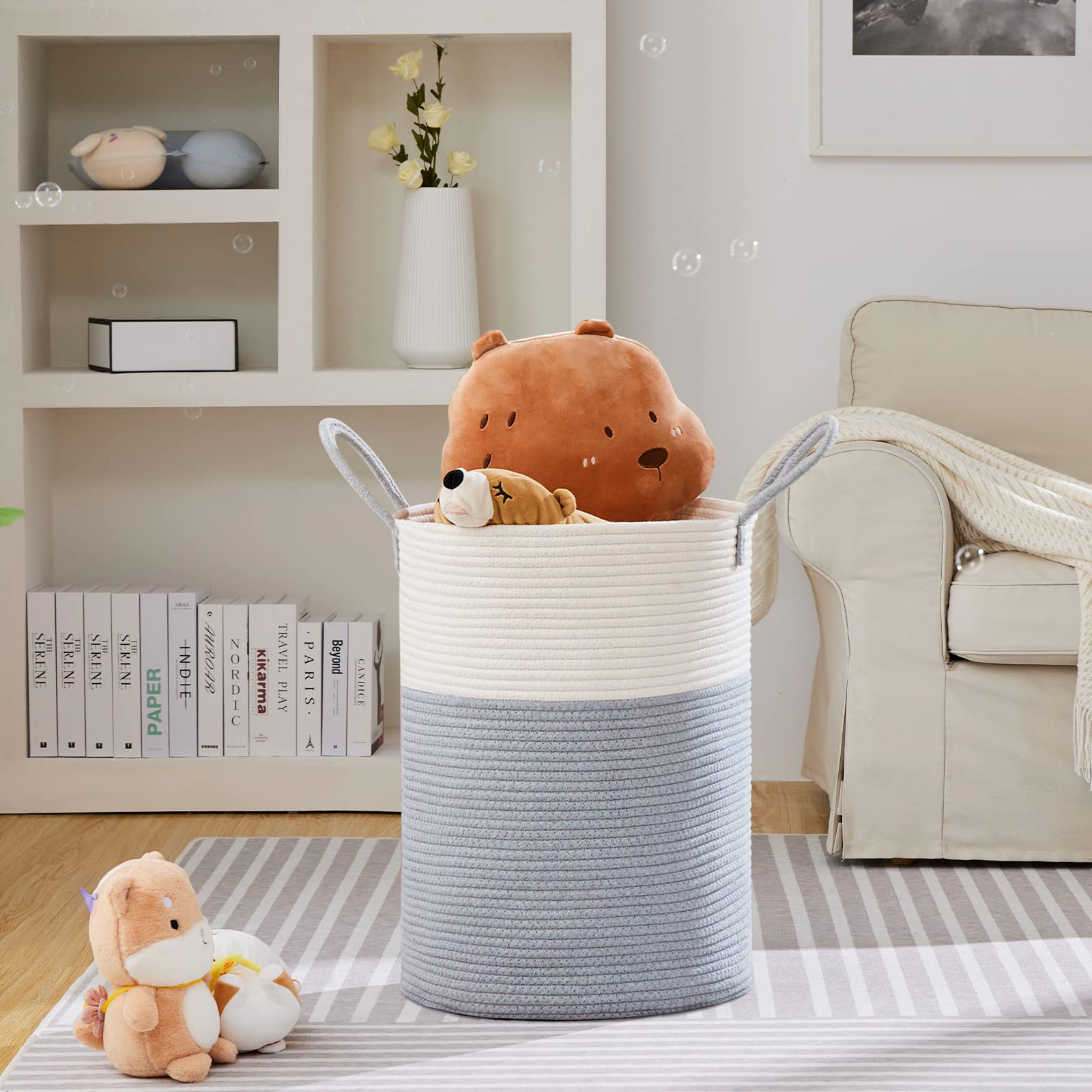 100L Extra Large Woven Laundry Basket Hamper