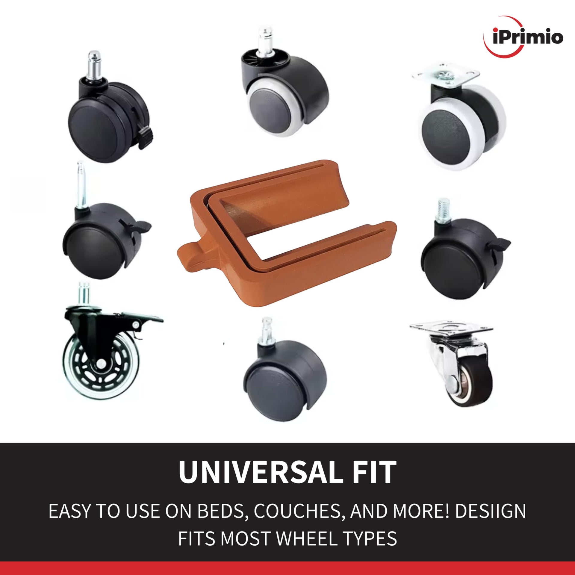 No Lift Bed Wheel Stopper Solid Rubber Caster Cups (4 Count)