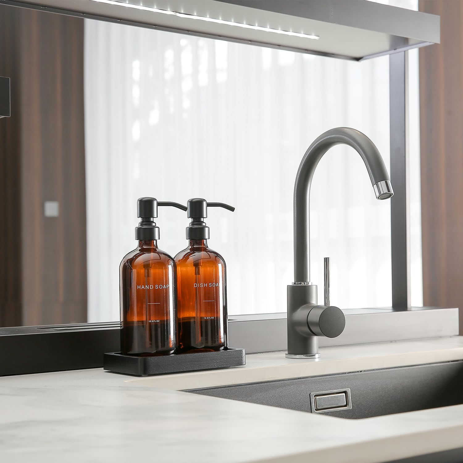 Amber Soap Dispenser Set (2 Count)