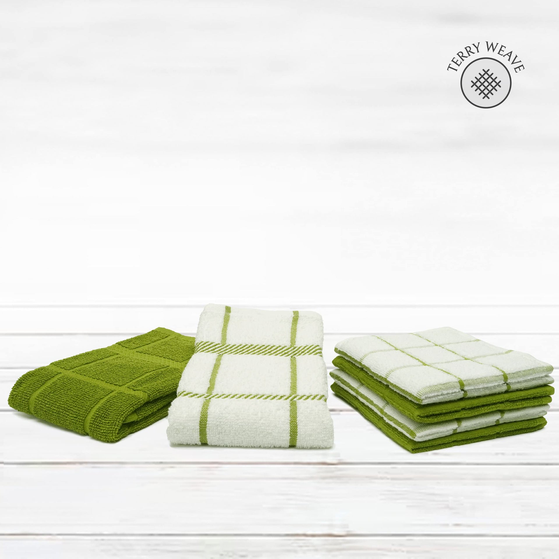 100% Cotton Terry Dish Cloth & Dish Towel (6 Count)