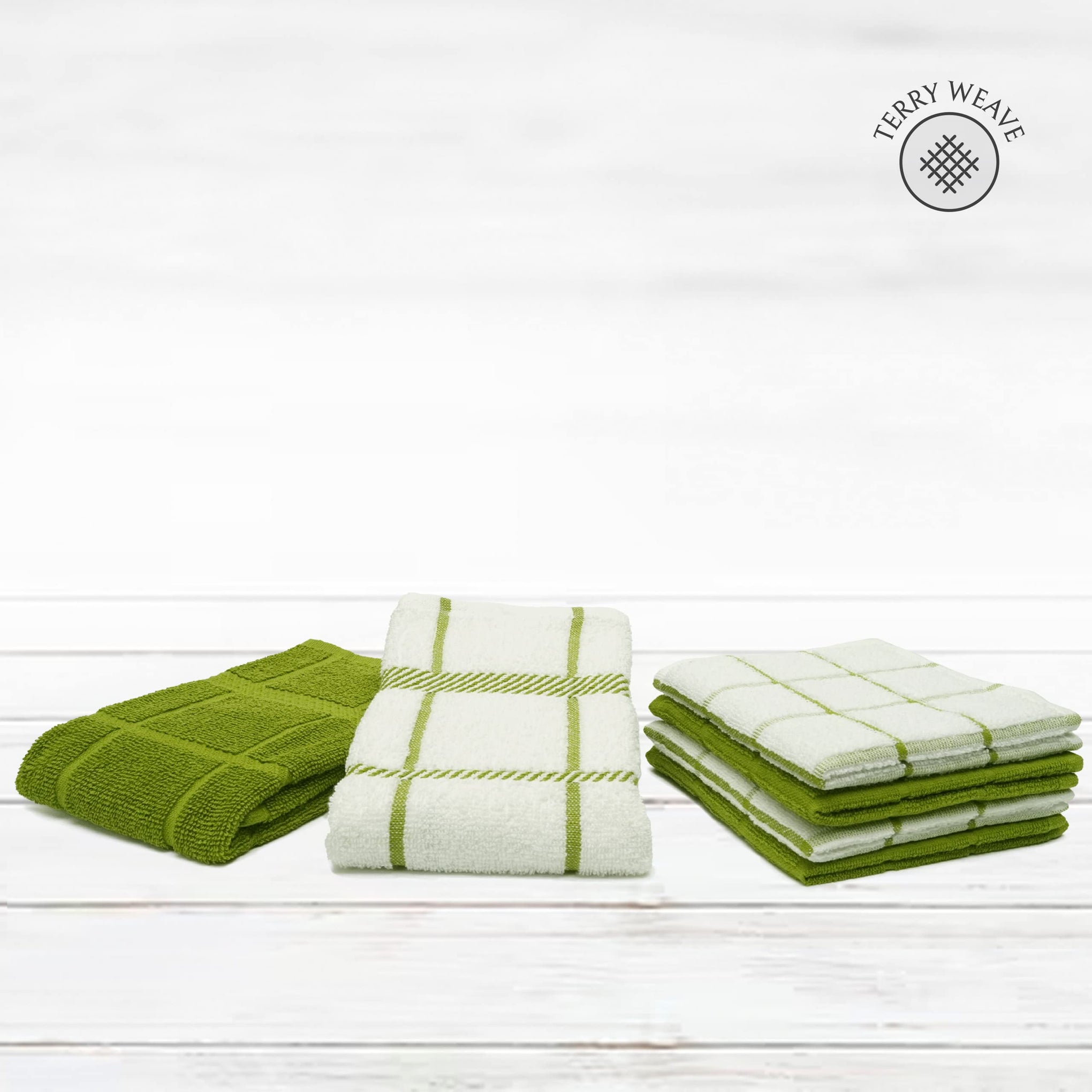 100% Cotton Terry Dish Cloth & Dish Towel (6 Count)